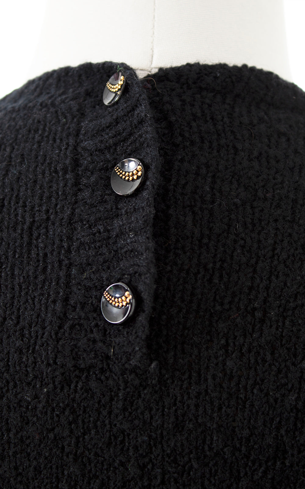 BLV x DEANNA || 1940s 1950s Black Knit Wool Sweater Dress | x-small/small