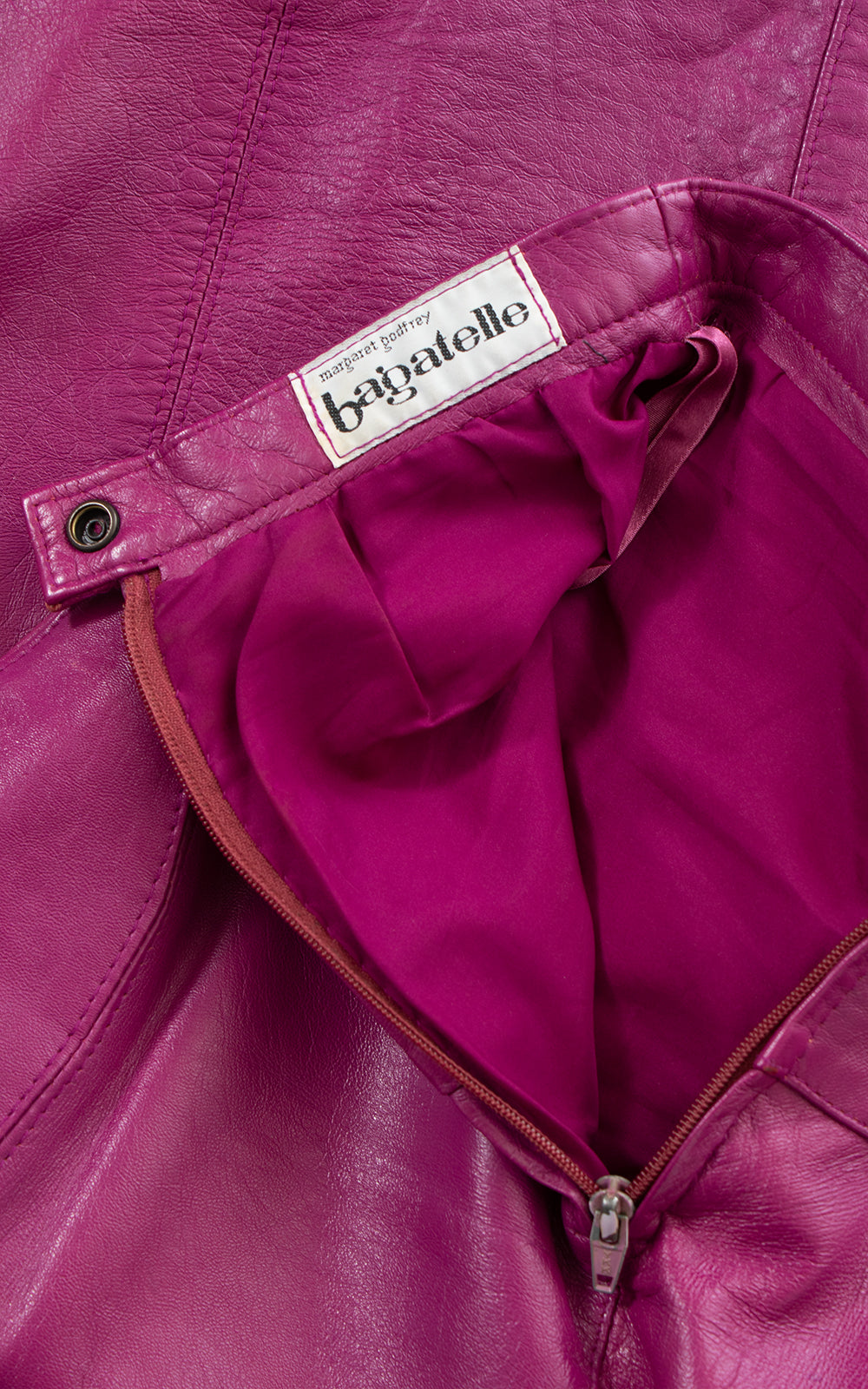 1970s Purple Leather Pencil Skirt | small