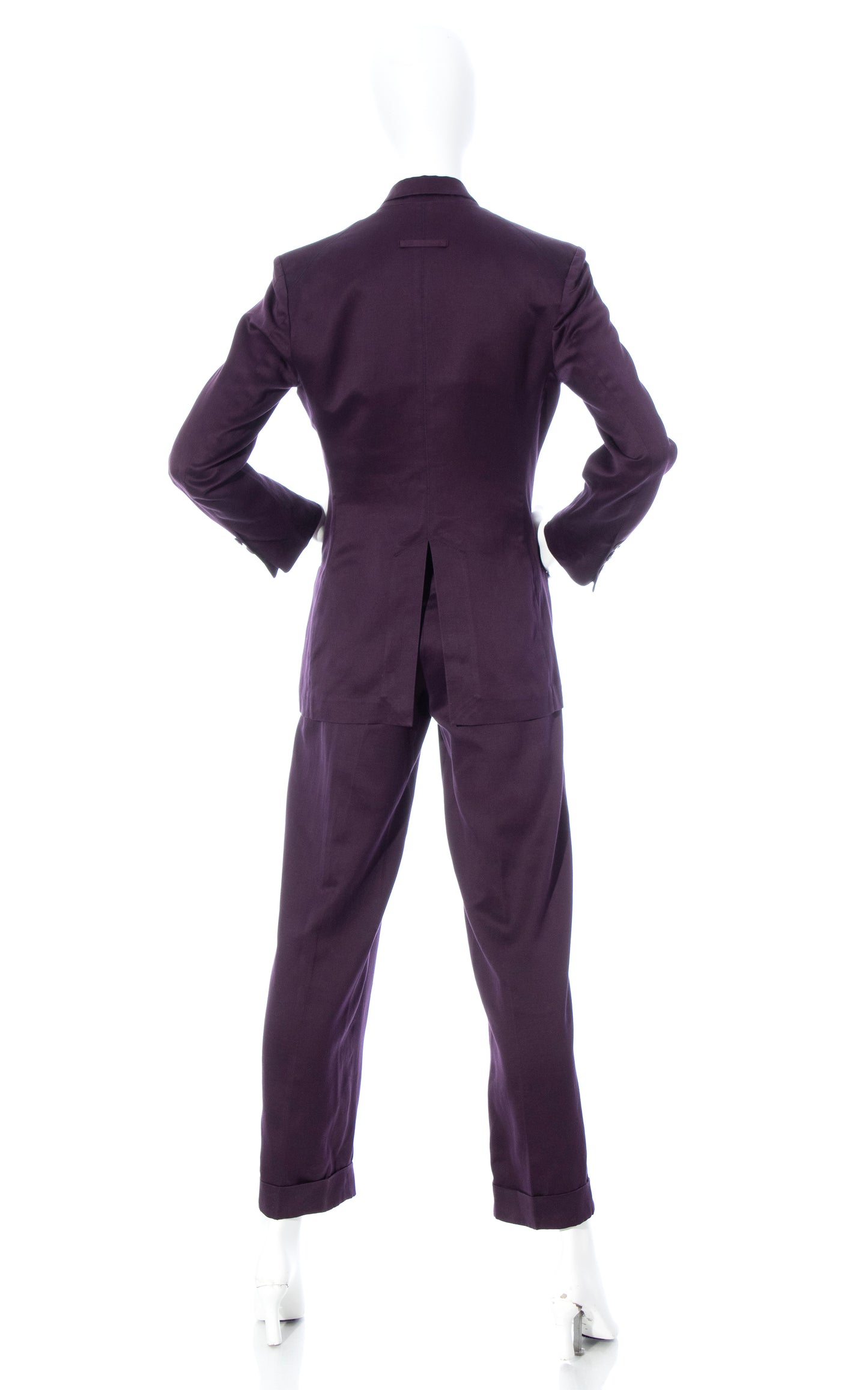 Vintage 90s 1990s JEAN PAUL GAULTIER Femme Purple Blazer Pant Suit BirthdayLifeVintage
