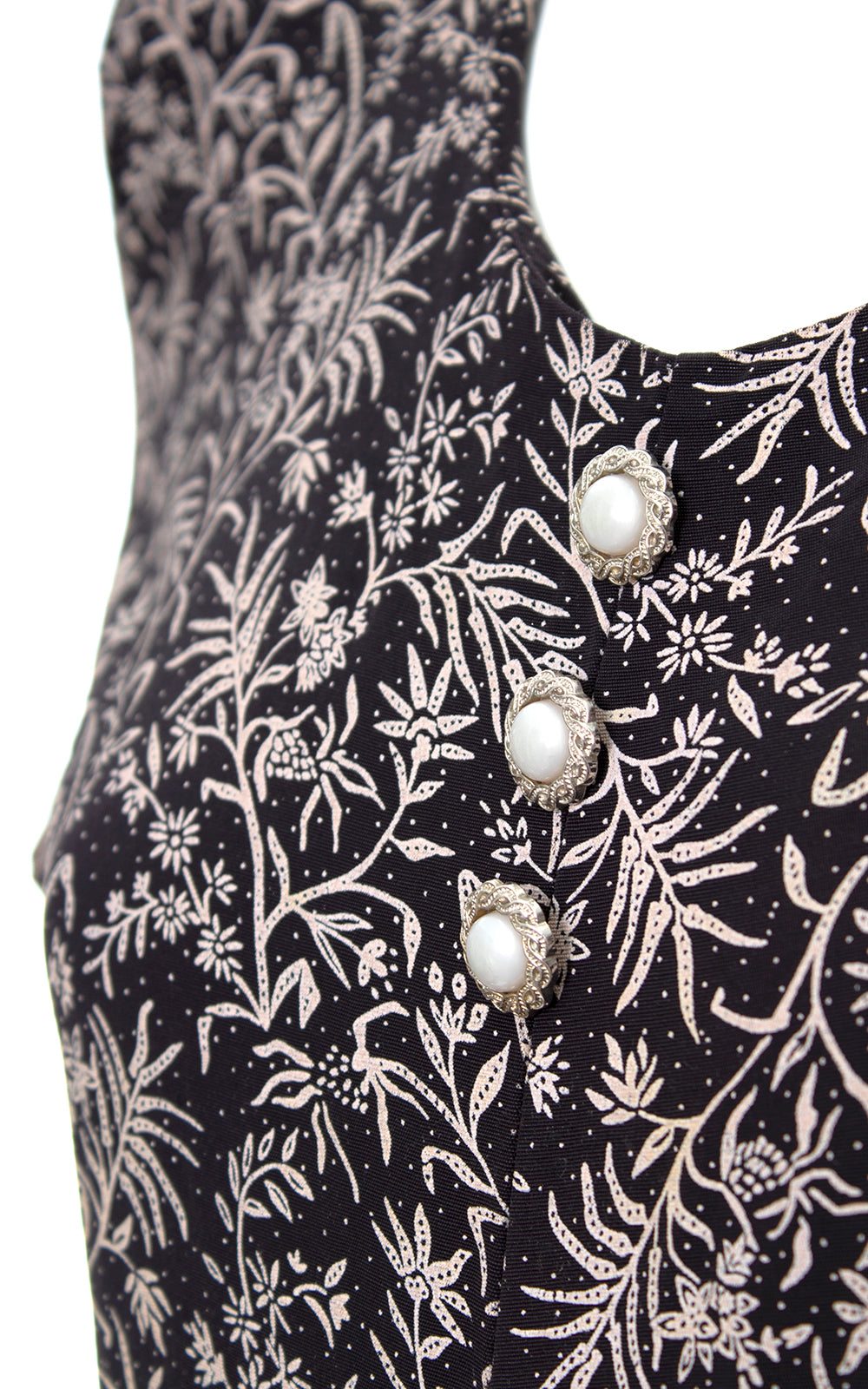 1990s Ditsy Floral Rayon Wide Leg Jumpsuit | medium/large