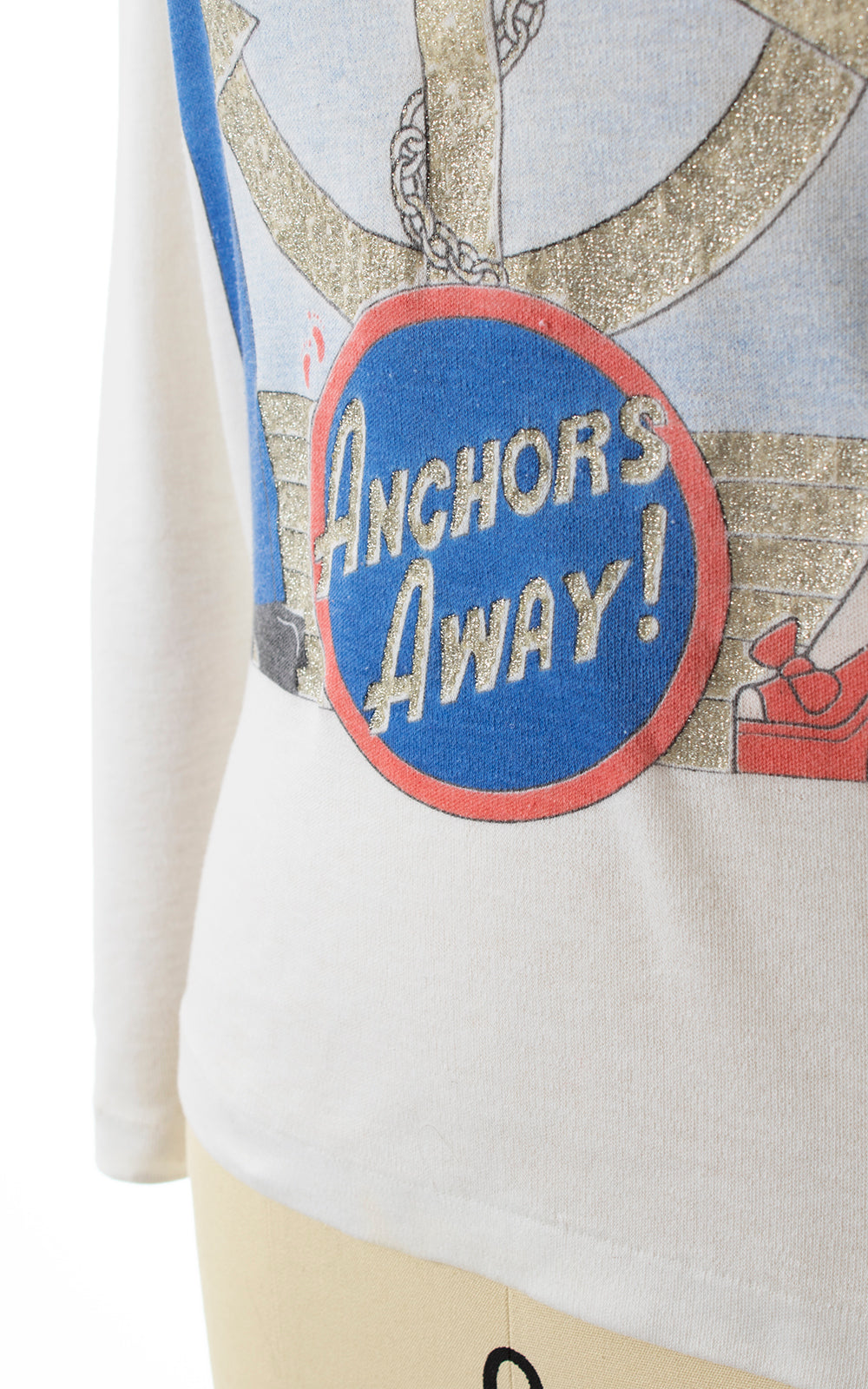 1980s "Anchor's Away!" Novelty Print Shirt | x-small/small