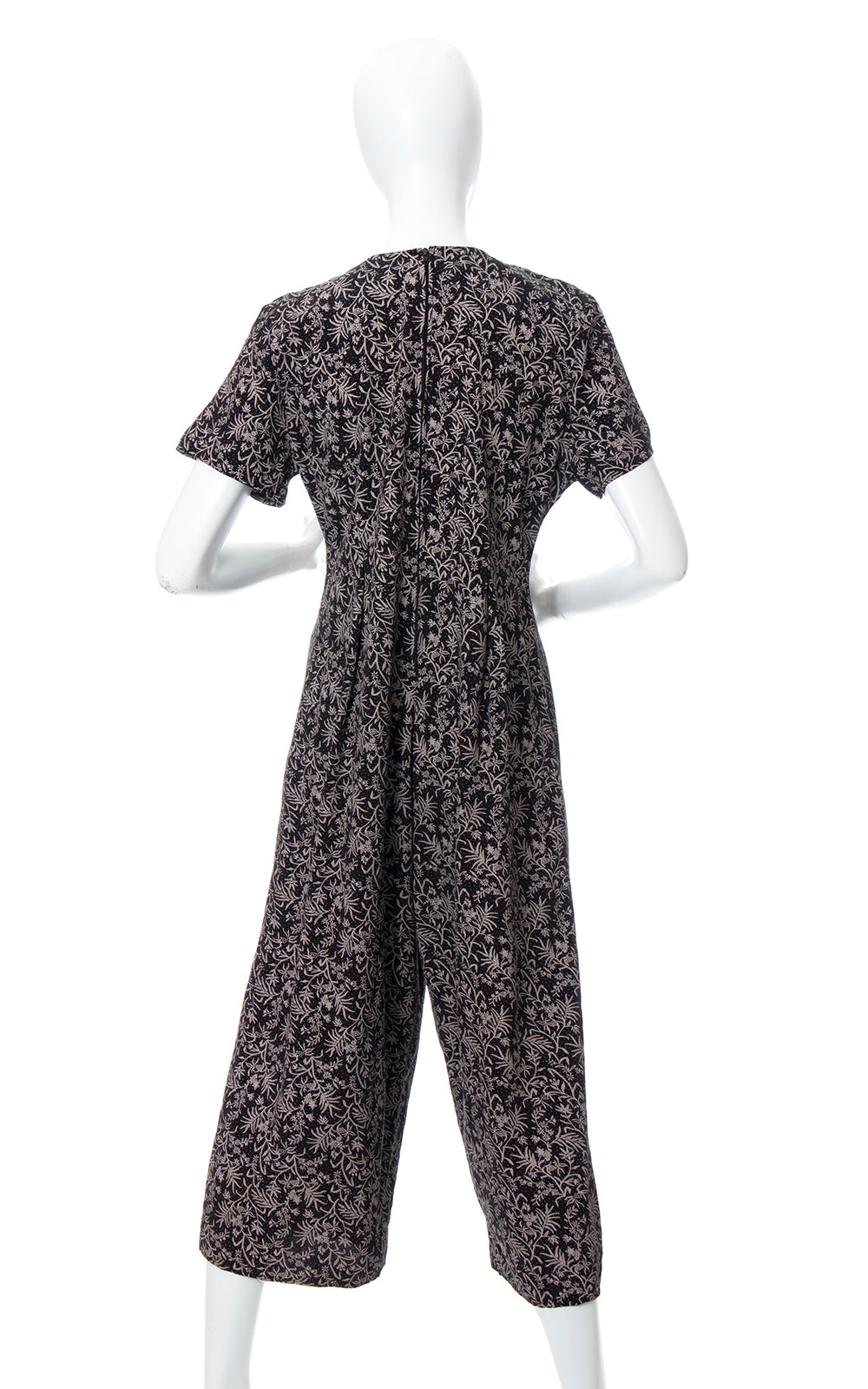 1990s Ditsy Floral Rayon Wide Leg Jumpsuit | medium/large