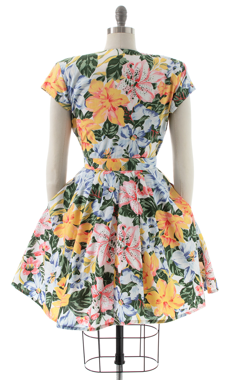 1980s CAROL ANDERSON Floral Shirt Dress with Pockets | small/medium