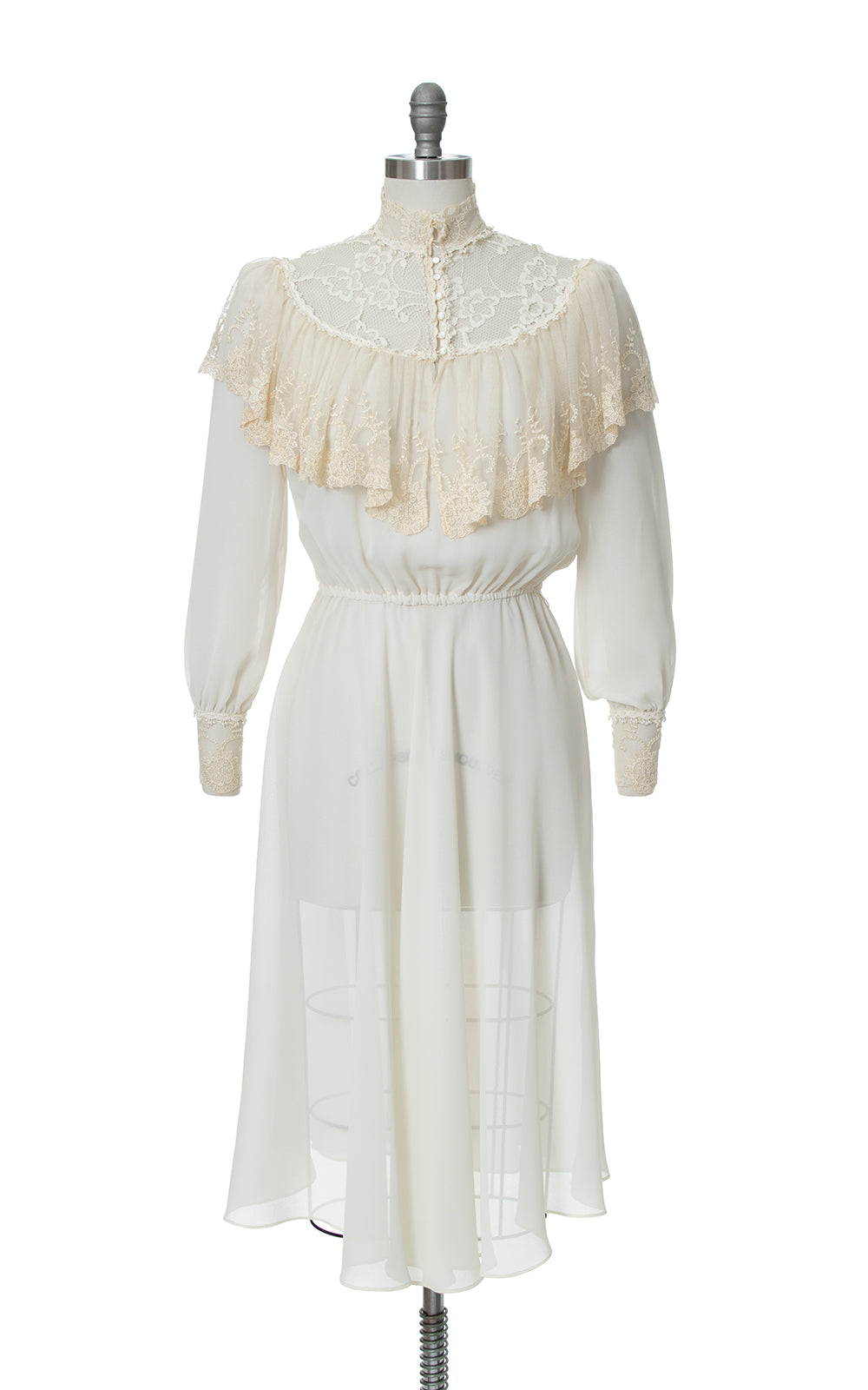 1970s does Victorian Sheer Ruffled Dress 1970s does Victorian Sheer Ruffled Dress