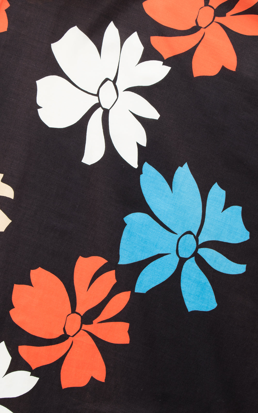 1980s does 1950s Black Floral Circle Skirt