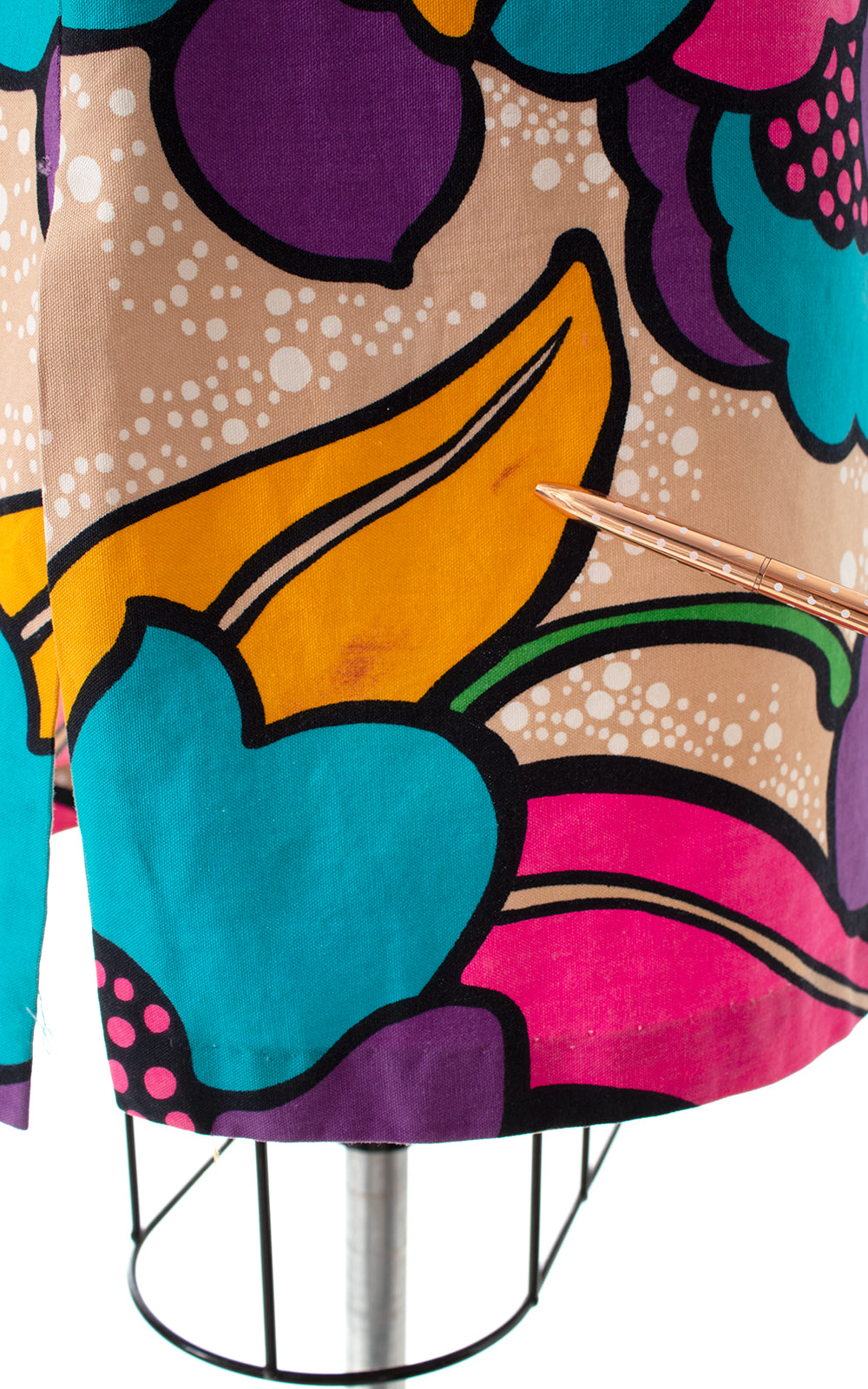 1960s Oversized Floral Shift Dress | medium