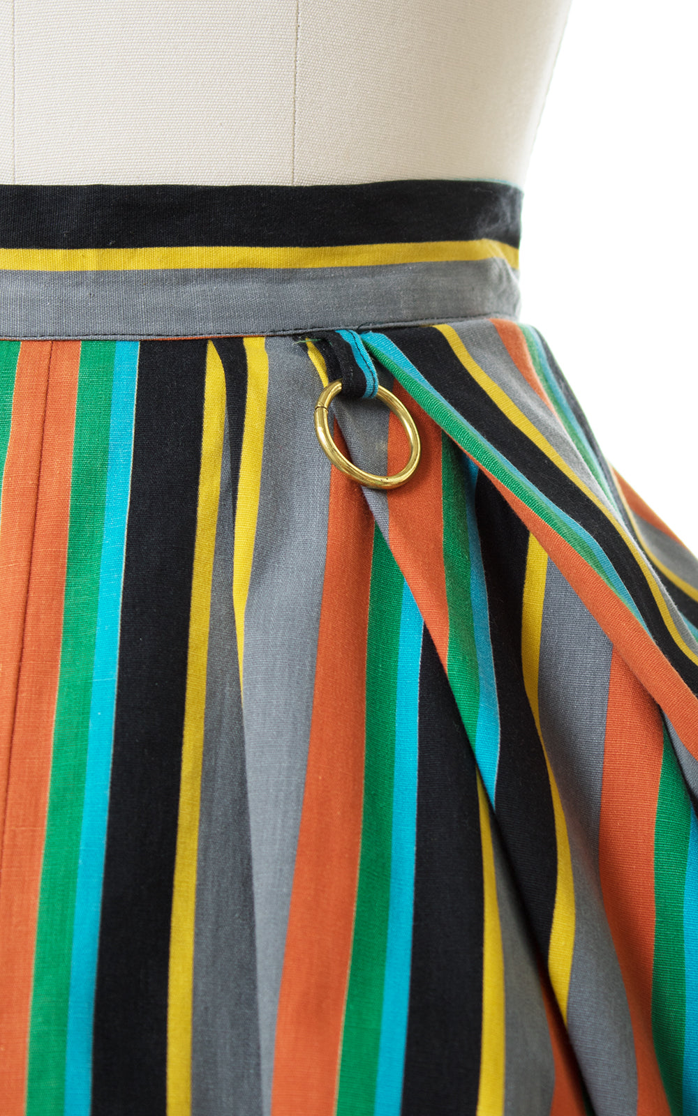 1950s O-Rings Striped Circle Skirt