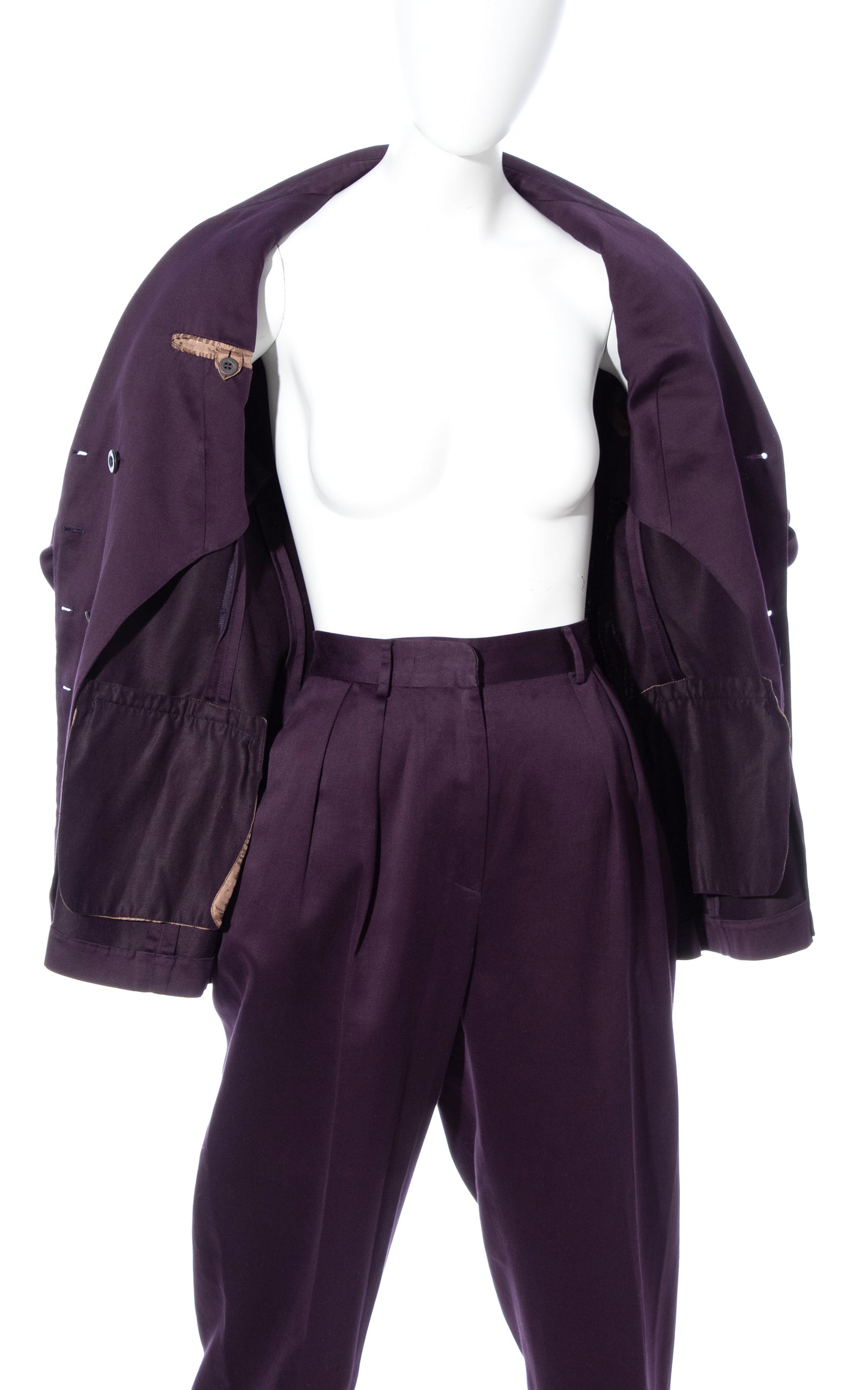 Vintage 90s 1990s JEAN PAUL GAULTIER Femme Purple Blazer Pant Suit BirthdayLifeVintage