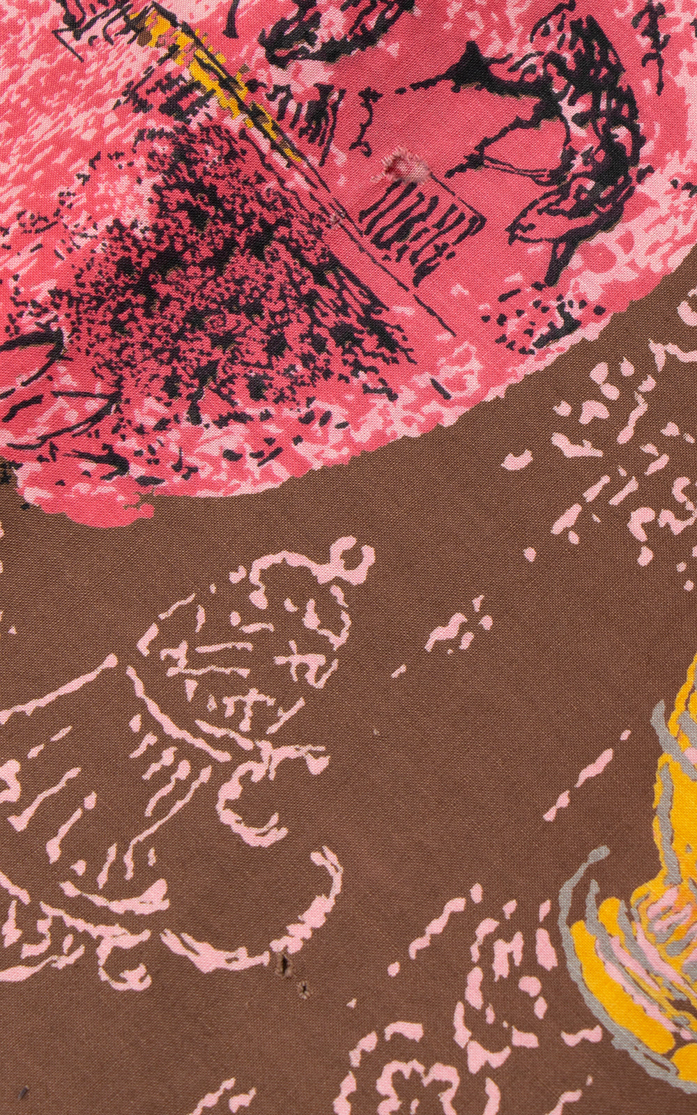 1950s Pottery Novelty Border Print Skirt | medium