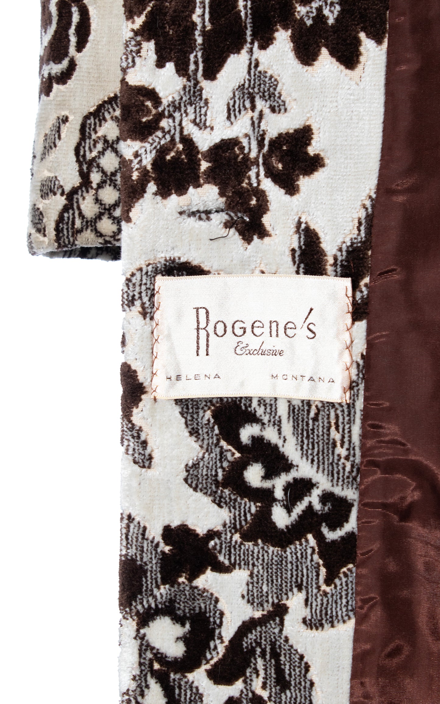 Vintage 60s 70s 1960s 1970s LILLI ANN Floral Chenille Velvet Brown White Coat Birthday Life Vintage