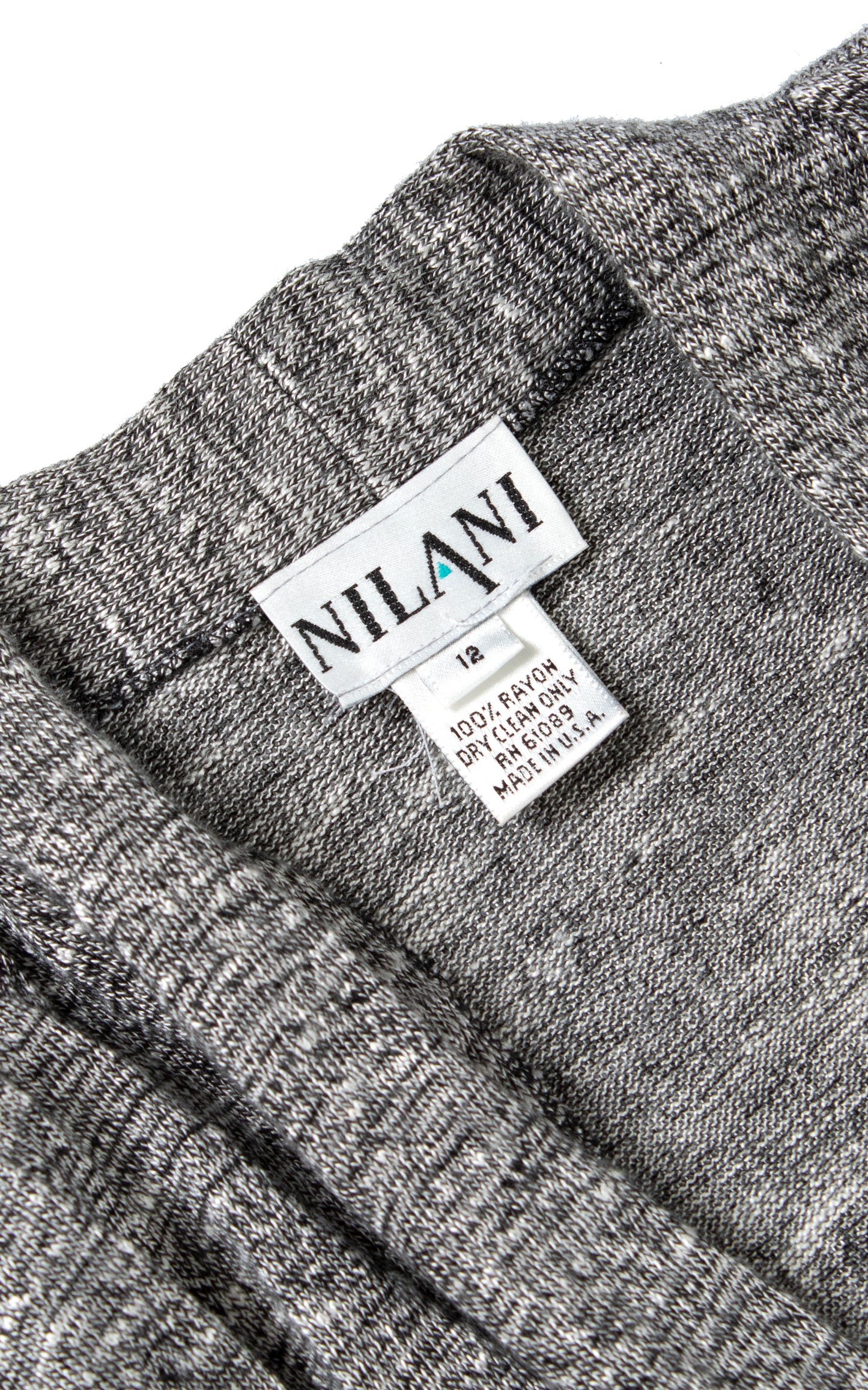 Vintage 80s 1980s Grey Rayon Jersey Dress Birthday Life Vintage