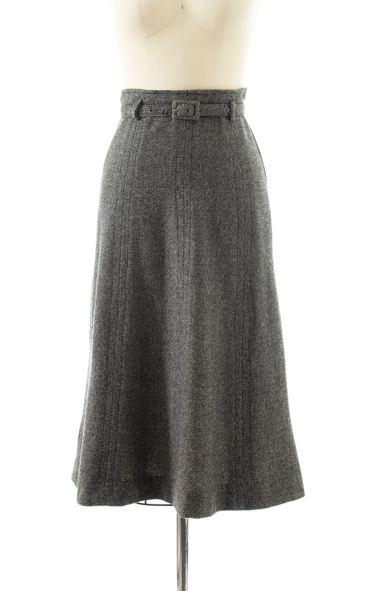 BLV x DEANNA || 1940s Grey Wool A-Line Skirt | x-small/small