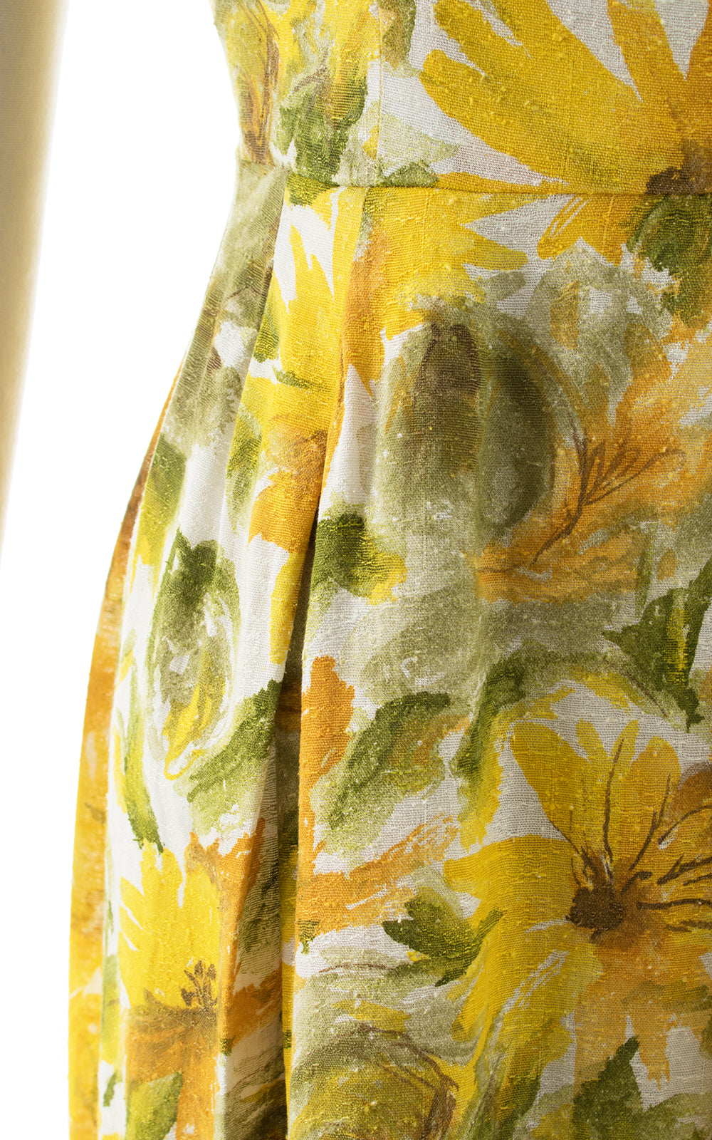 1960s 1970s Yellow Floral Cotton Maxi Sundress BirthdayLifeVintage