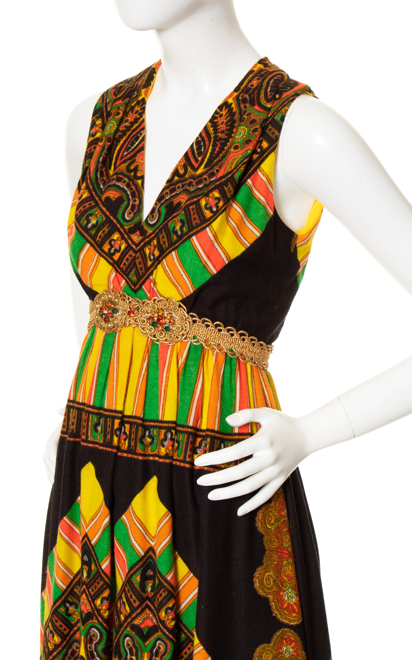 1970s Rhinestone Trimmed Palazzo Jumpsuit | x-small/small