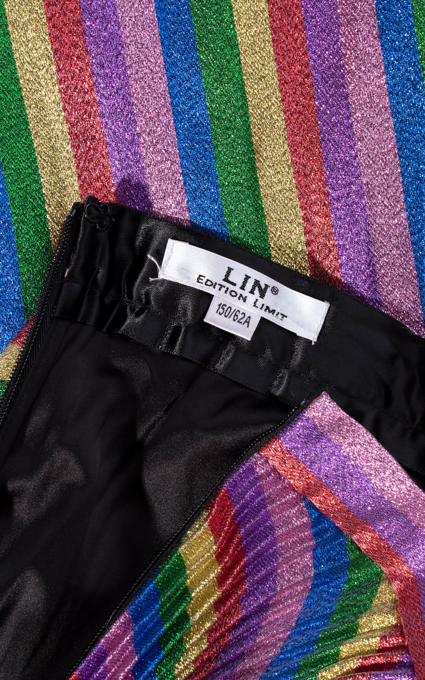 MODERN 1950s Vintage Style Metallic Rainbow Pleated Full Party Skirt Birthday Life Vintage