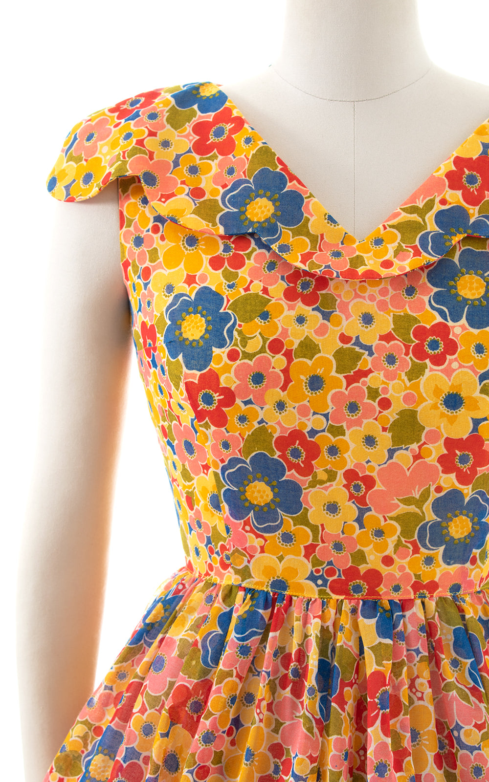1960s Flower Power Circle Skirt Sundress | small
