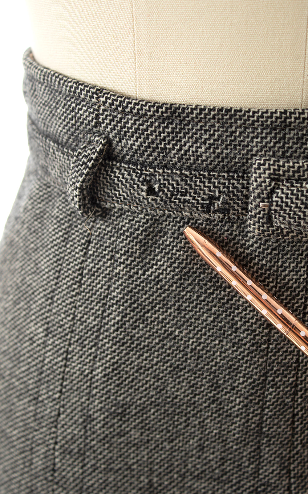 BLV x DEANNA || 1940s Grey Wool A-Line Skirt | x-small/small