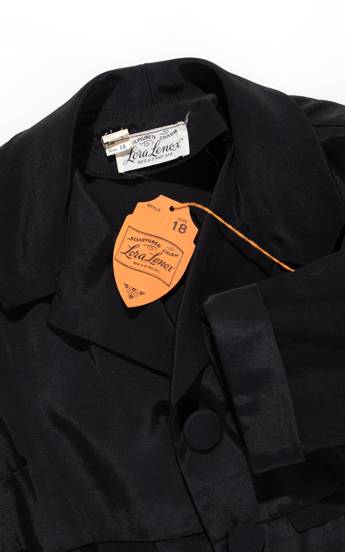 Vintage 50s DEADSTOCK 1950s Black Rayon Faille Formal Evening Blouse BirthdayLifeVintage