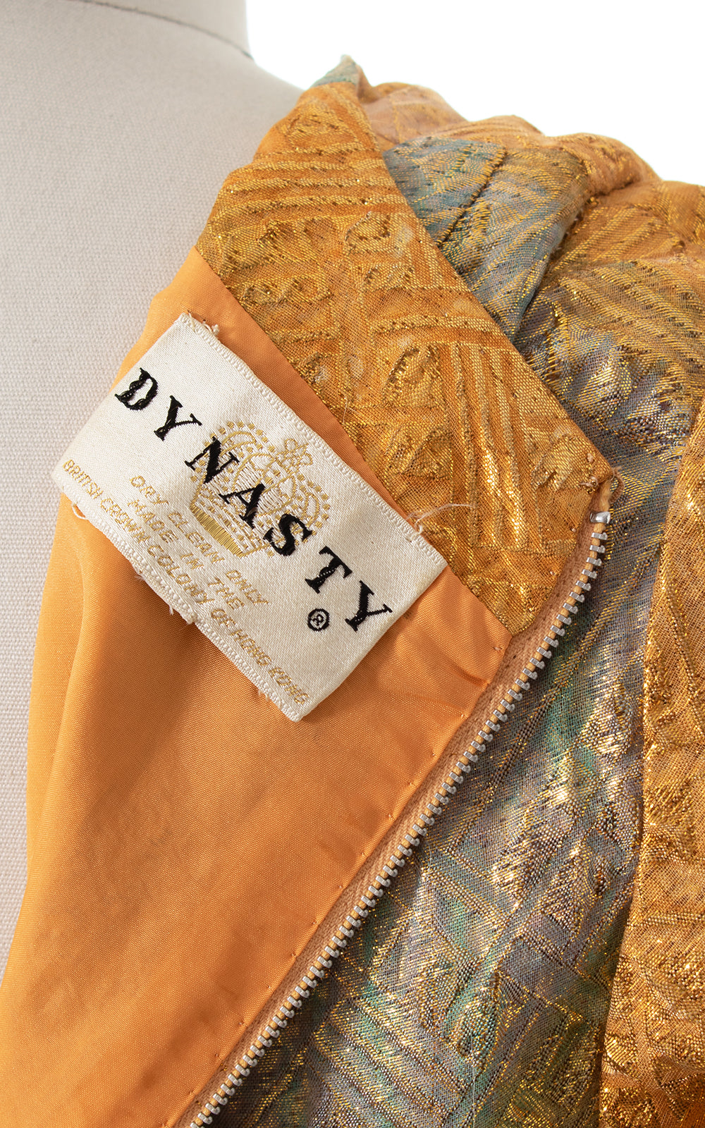 1960s Metallic Squares Maxi Dress with Pockets BirthdayLifeVintage