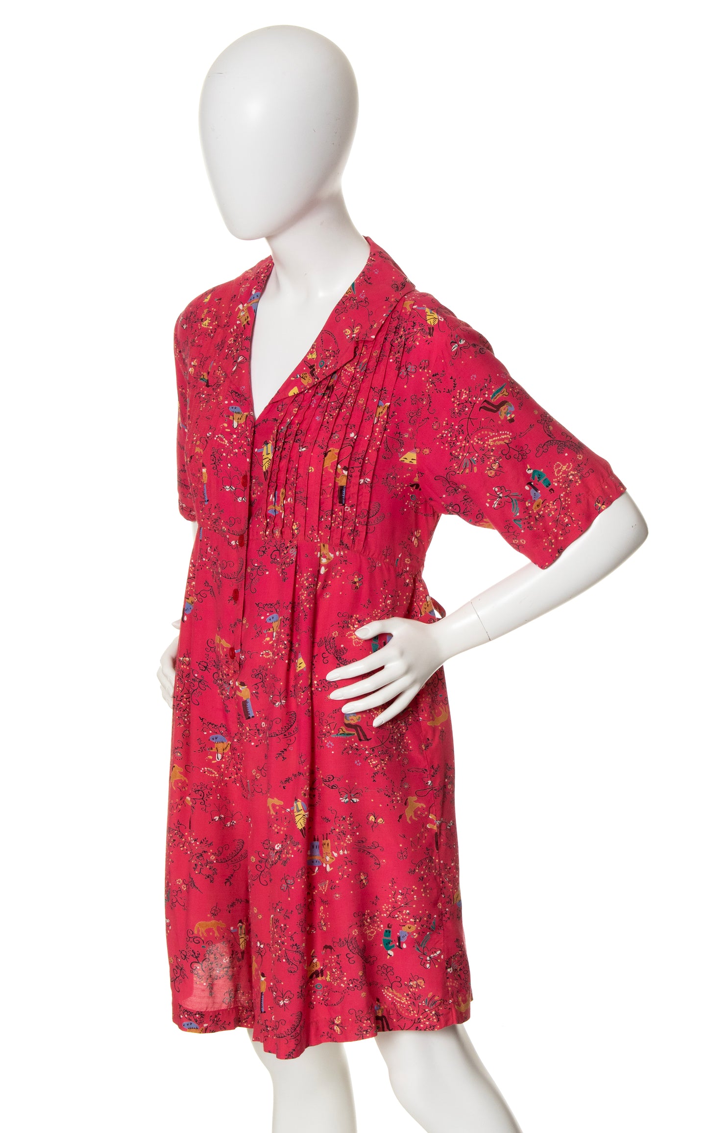 1940s Novelty Print Cold Rayon Romper | medium/large/x-large