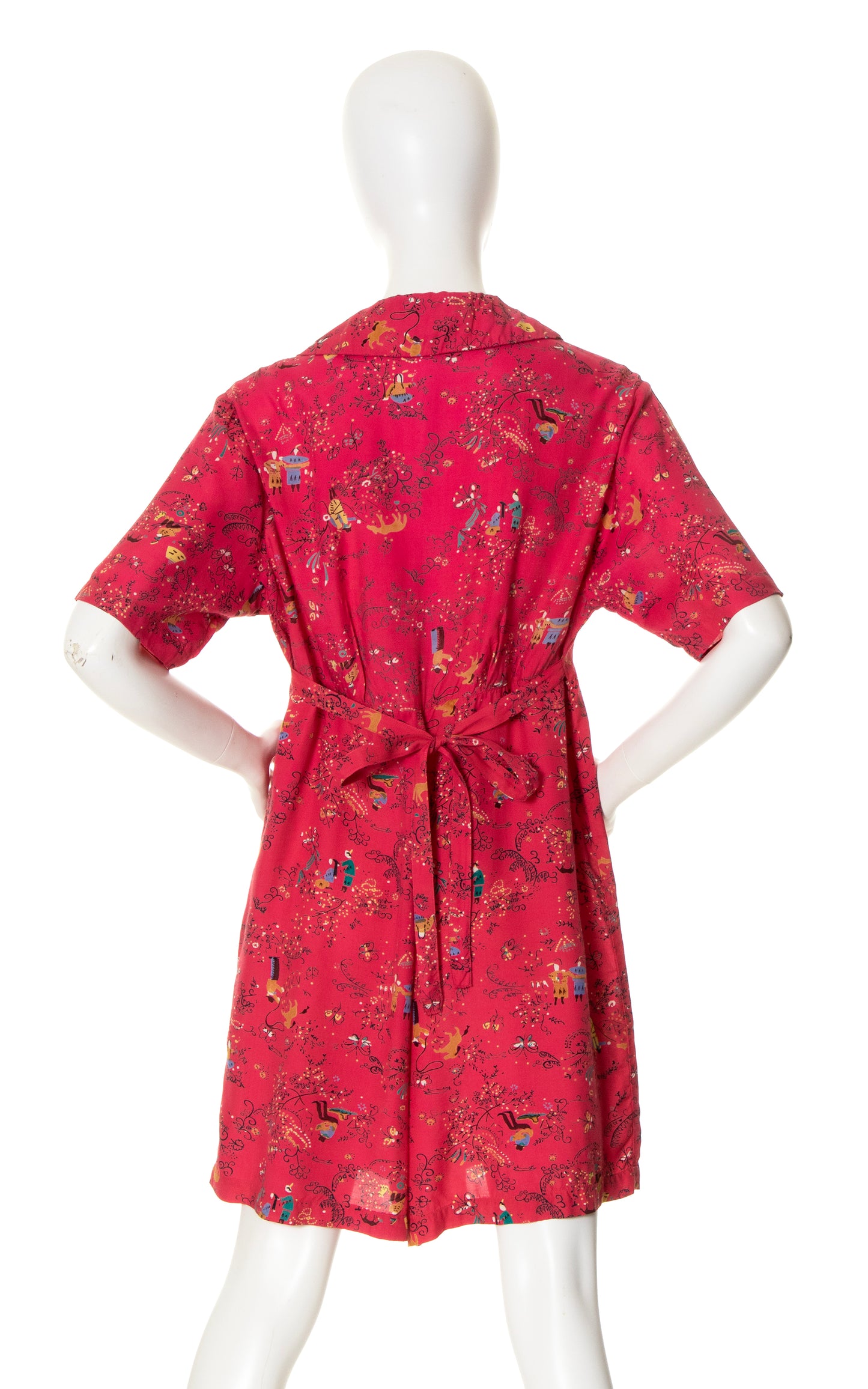 1940s Novelty Print Cold Rayon Romper | medium/large/x-large