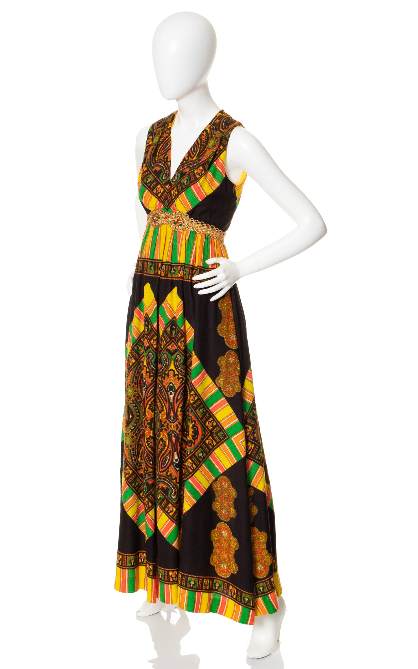 1970s Rhinestone Trimmed Palazzo Jumpsuit | x-small/small