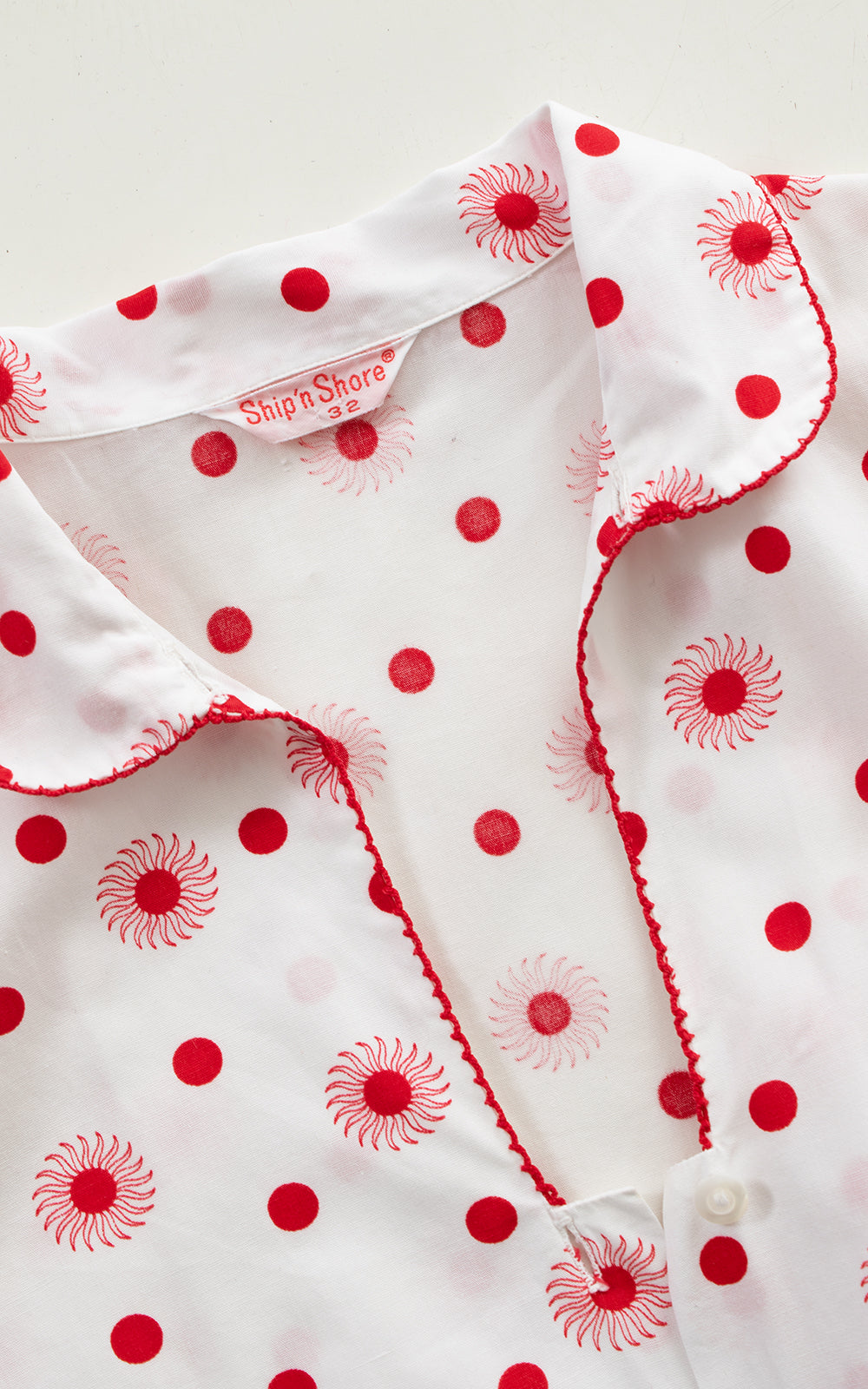 1950s Floral Polka Dot Cotton Blouse | medium/large