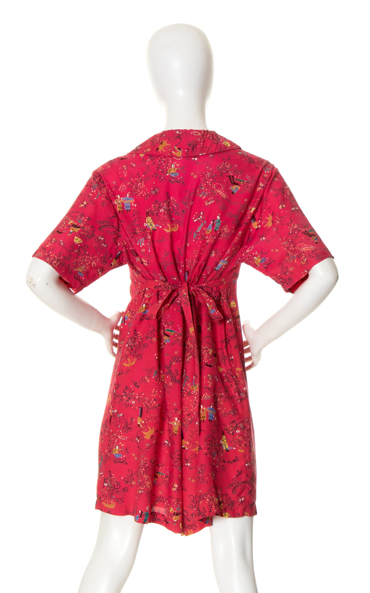 1940s Novelty Print Cold Rayon Romper | medium/large/x-large