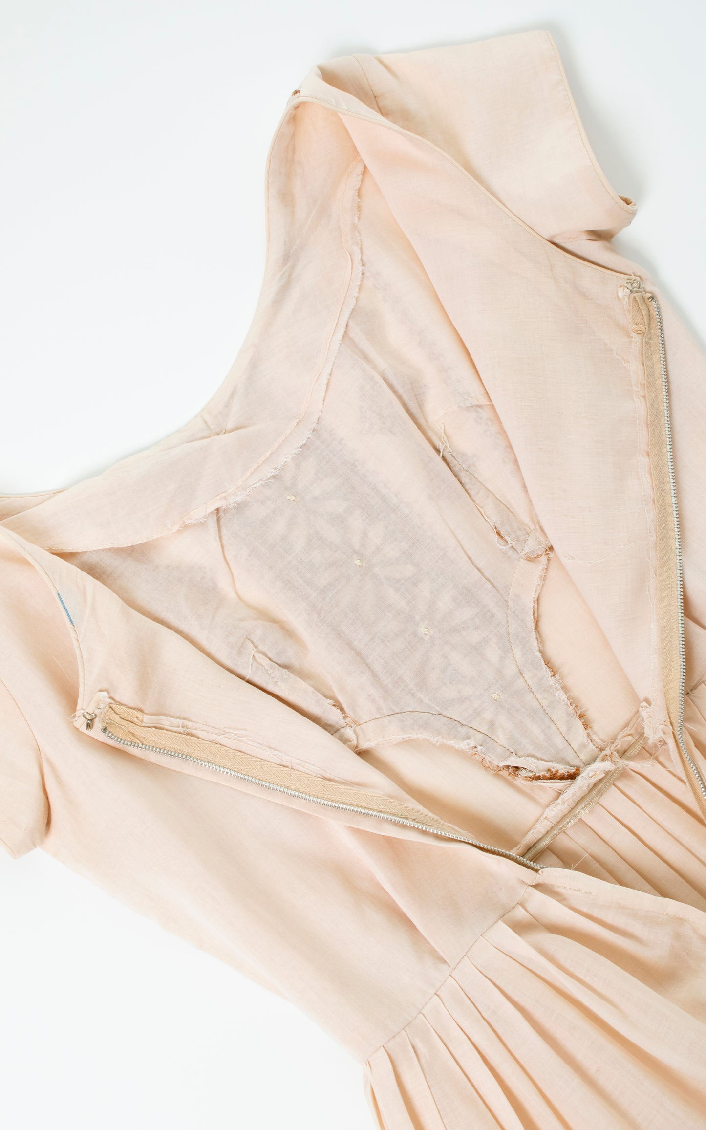 1950s Embroidered Lace Cotton Dress | small