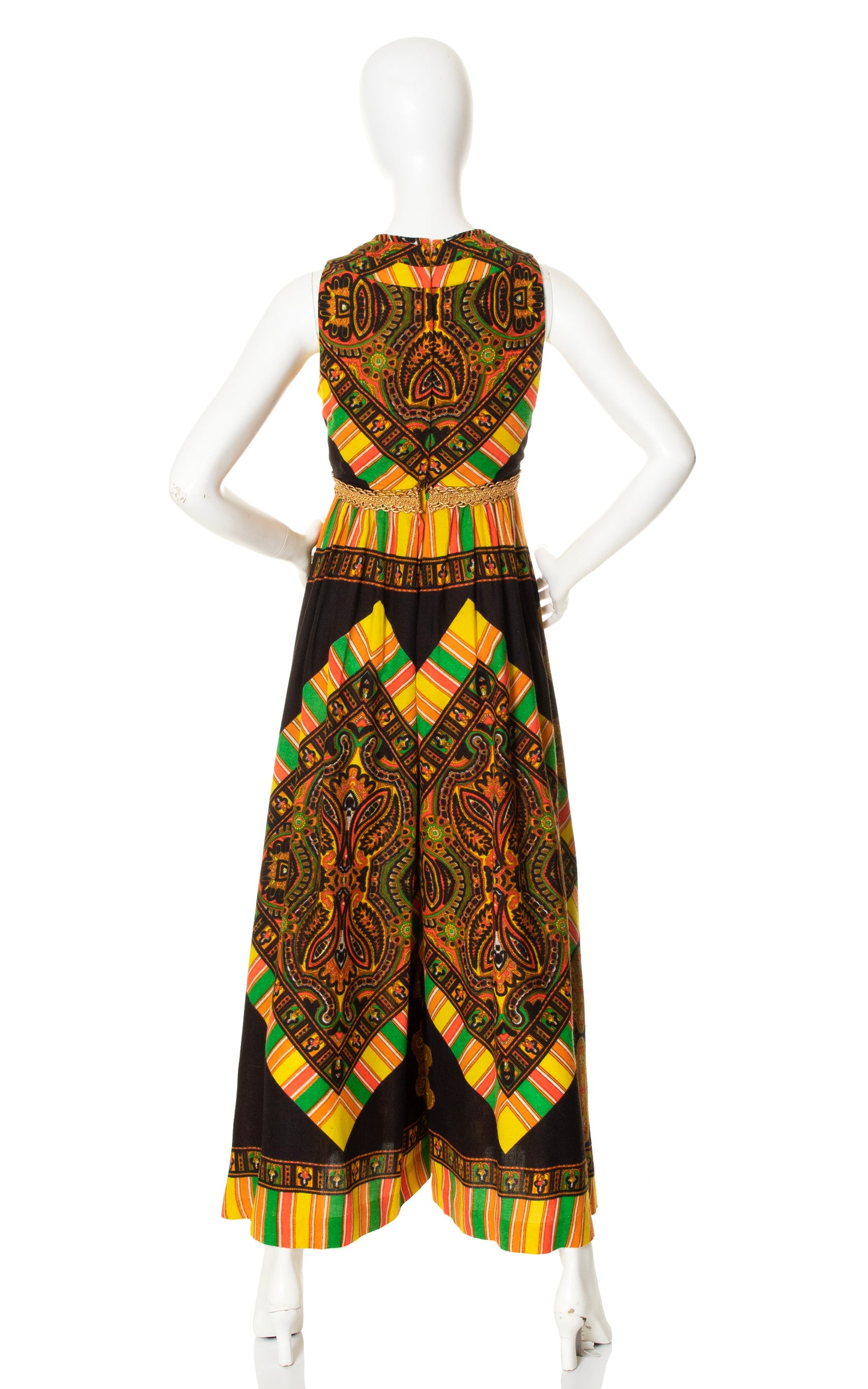 1970s Rhinestone Trimmed Palazzo Jumpsuit | x-small/small