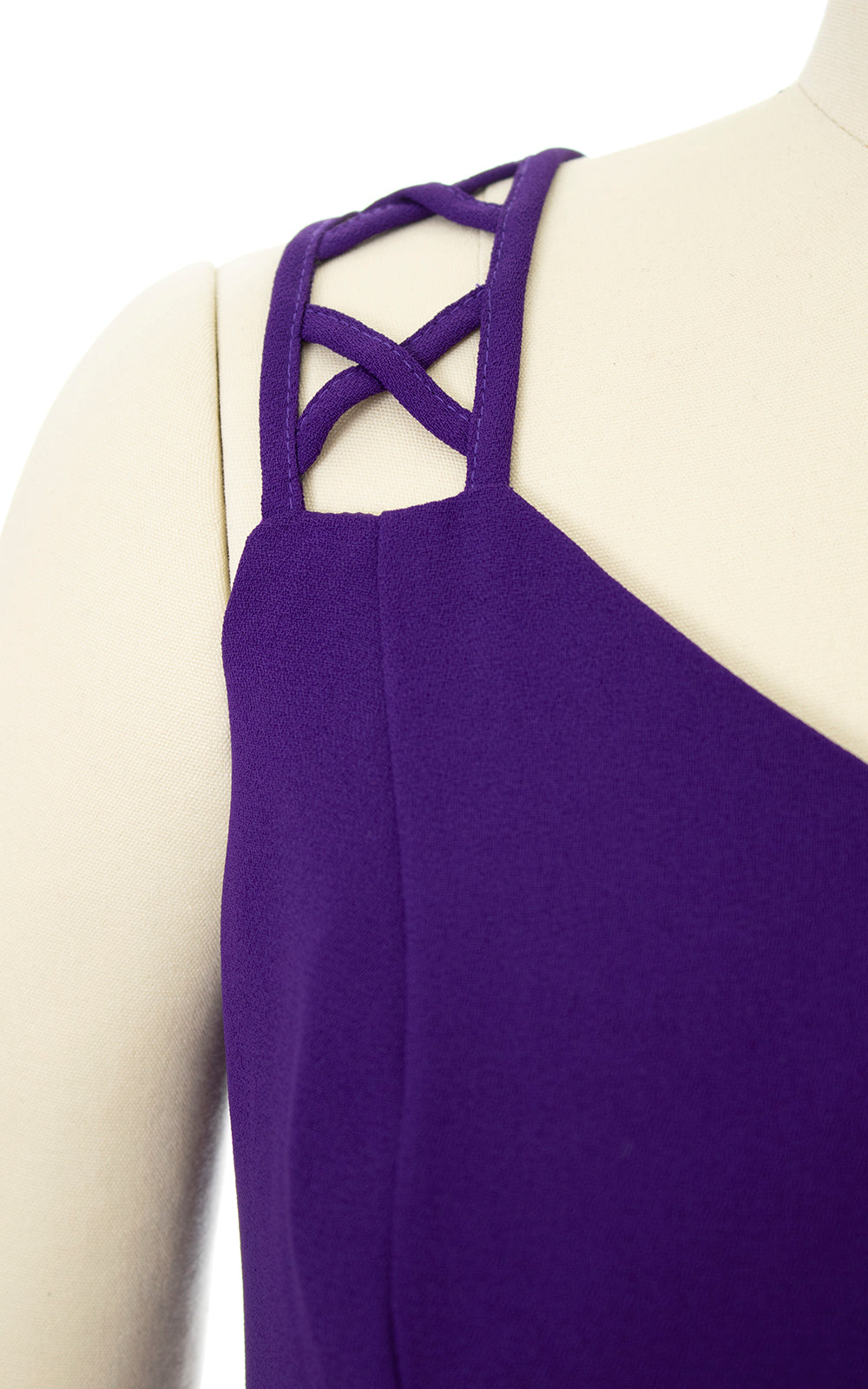 1990s Lattice Straps Purple Mini Dress | small