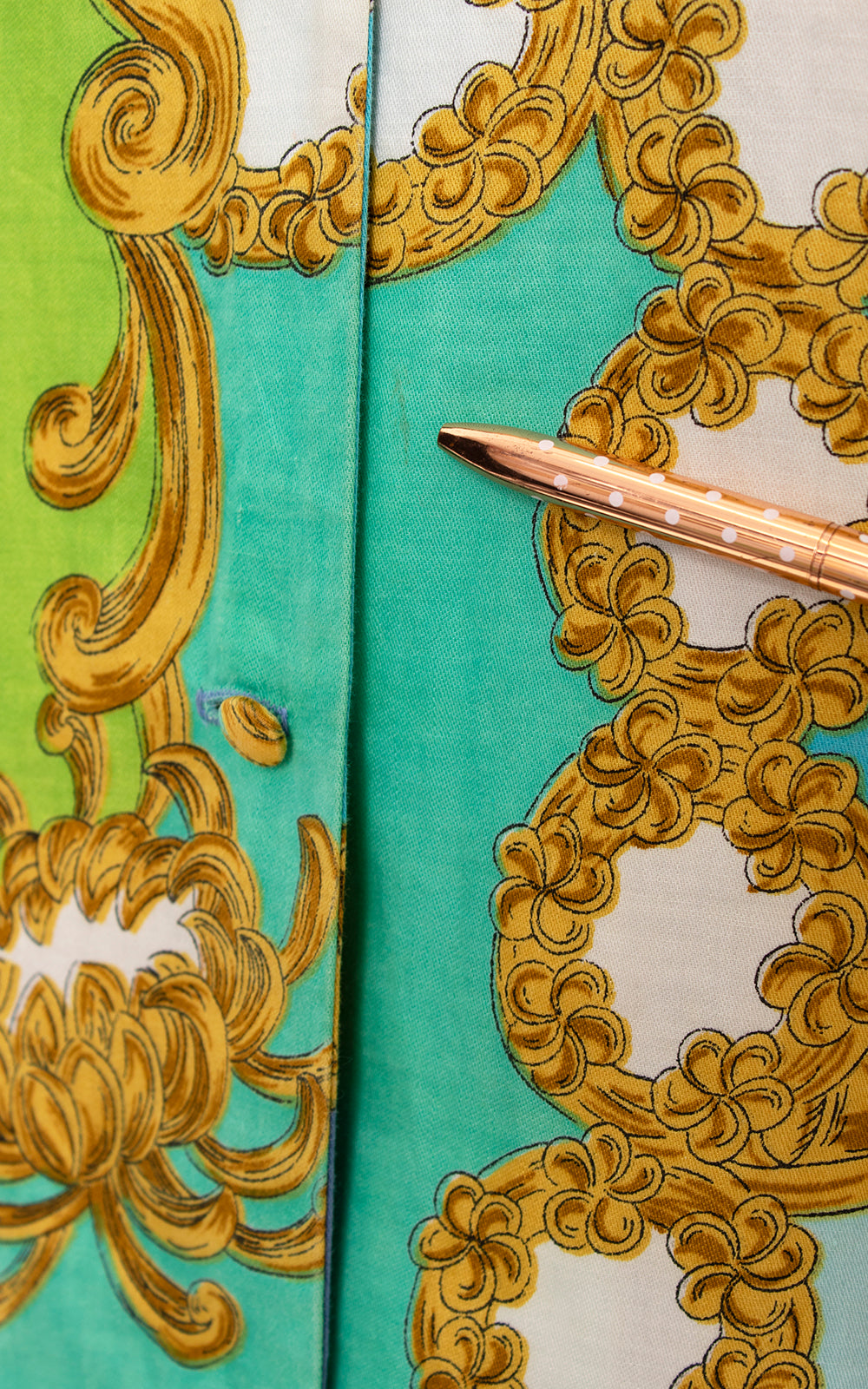 1960s TORI RICHARD Bird Color Block Cotton Blouse | large