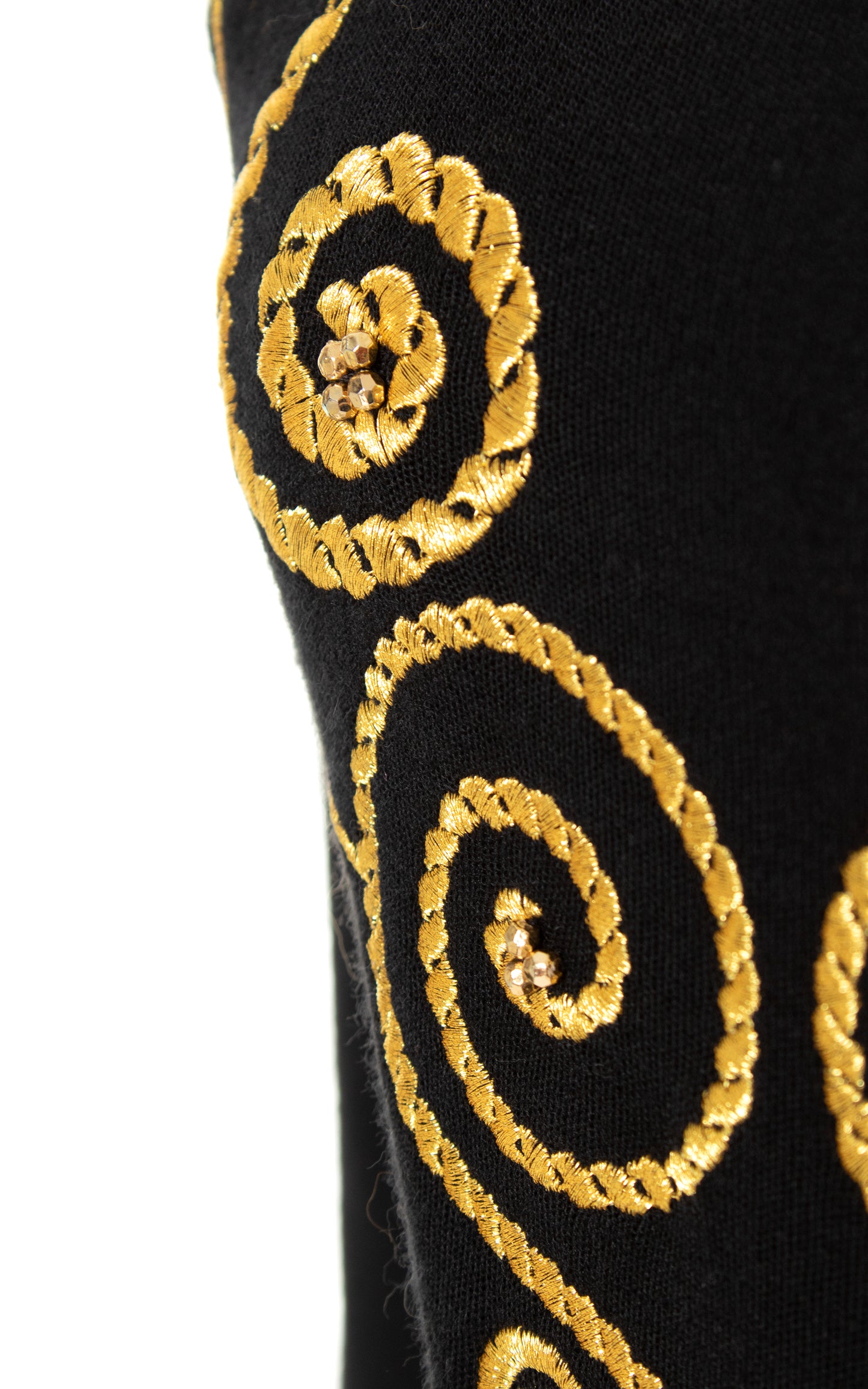 1980s Embroidered Open Back Knit Wool Sweater Dress | x-small/small