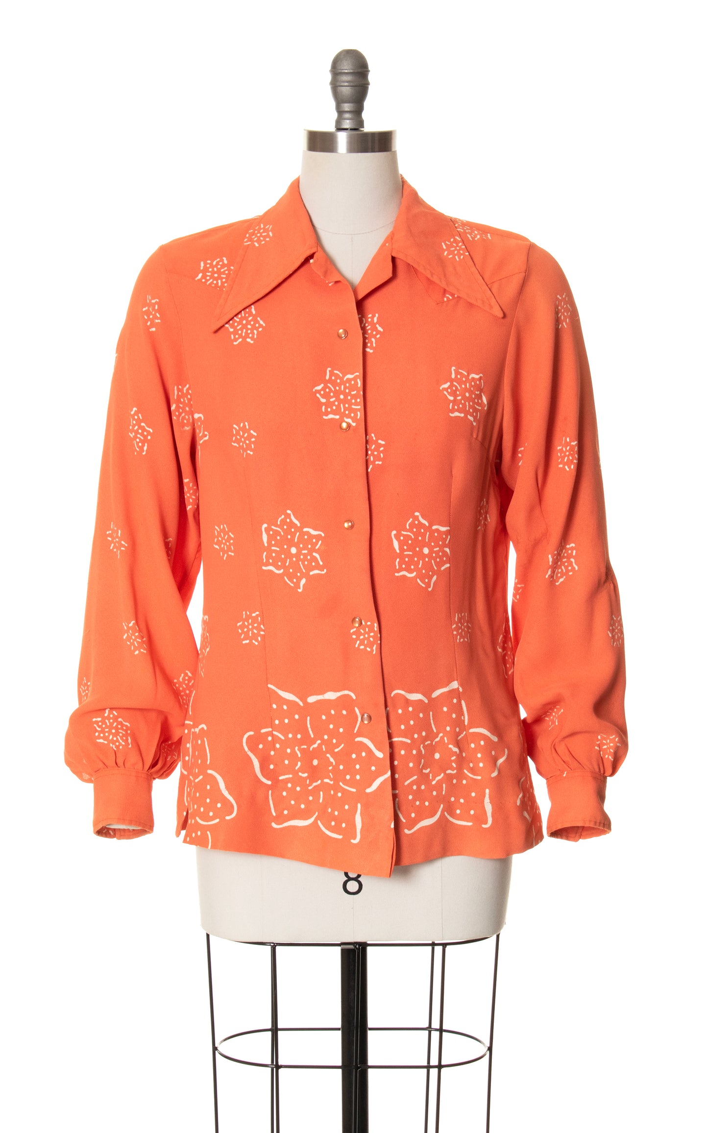 1950s Floral Western Blouse | medium/large