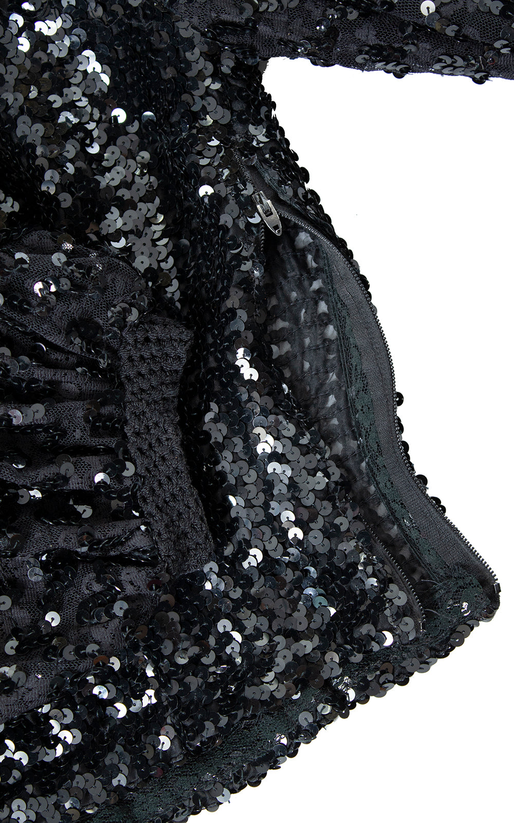 Vintage 1970s 70s 1980s 80s Black Sequin & Angora Balloon Sleeve Top Birthday Life Vintage