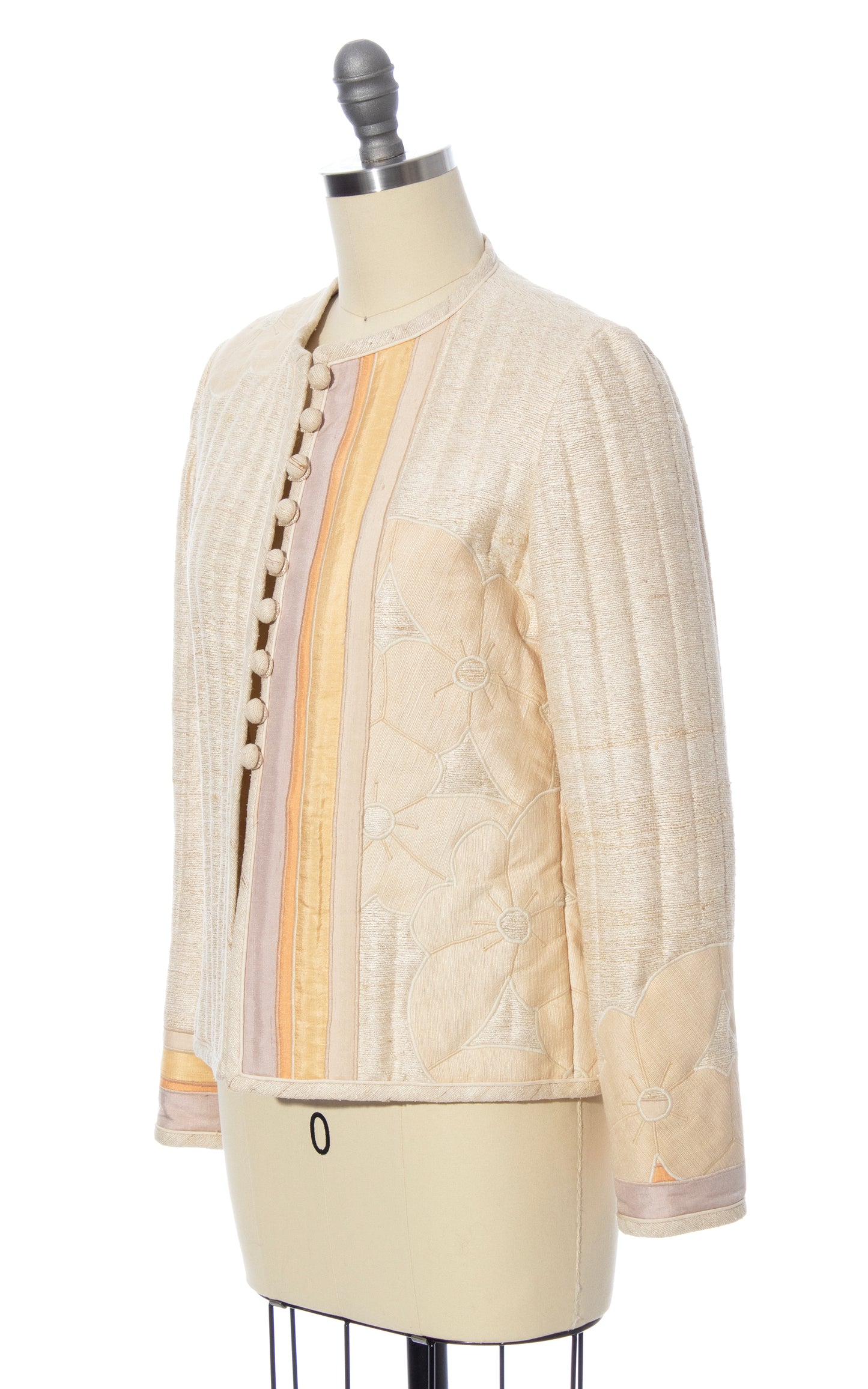Vintage 70s 80s 1970s 1980s Floral Striped Quilted Boho Jacket BirthdayLifeVintage