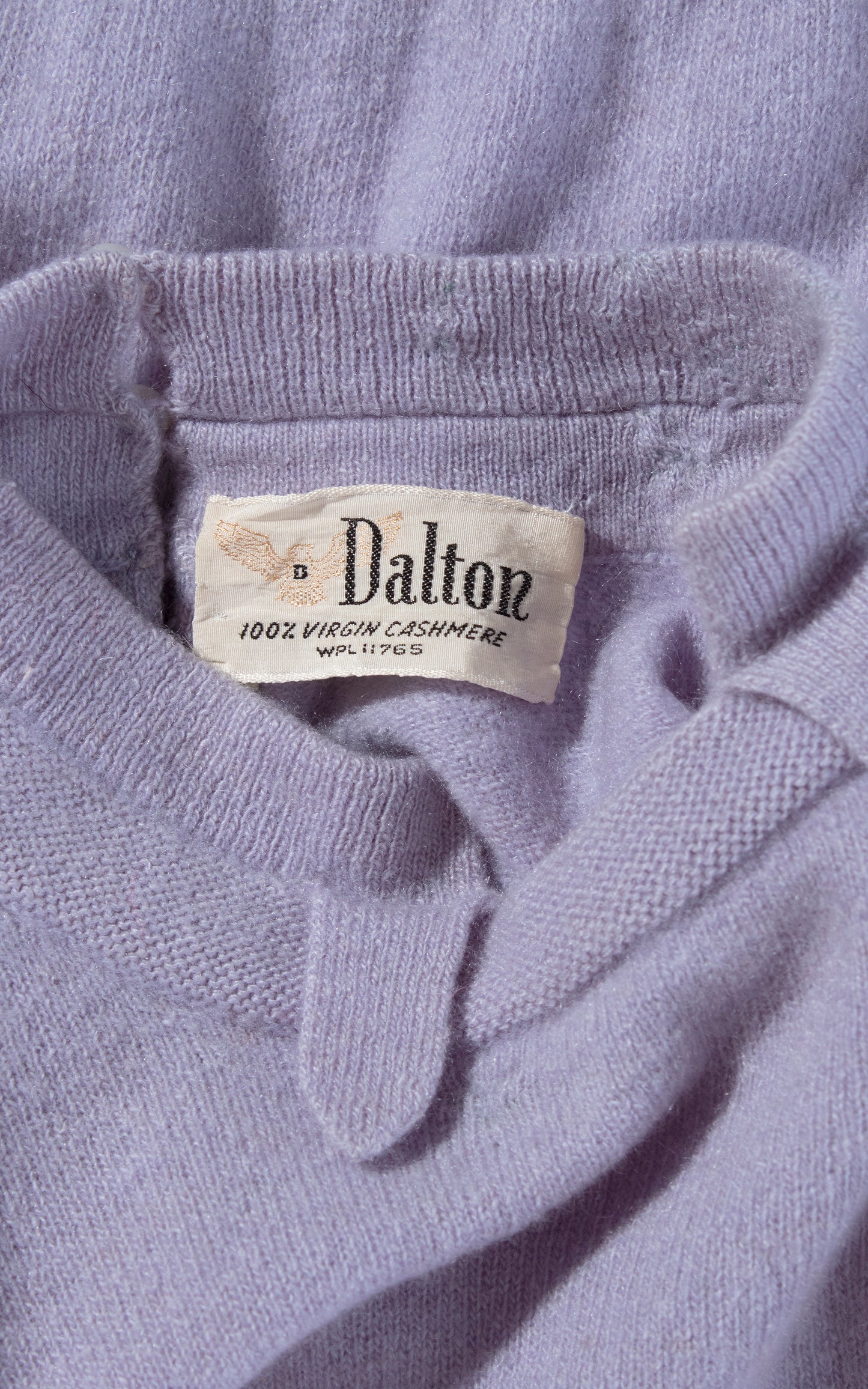 Vintage 50s 1950s DALTON Cashmere Knit Pastel Purple Sweater Birthday Life Vintage