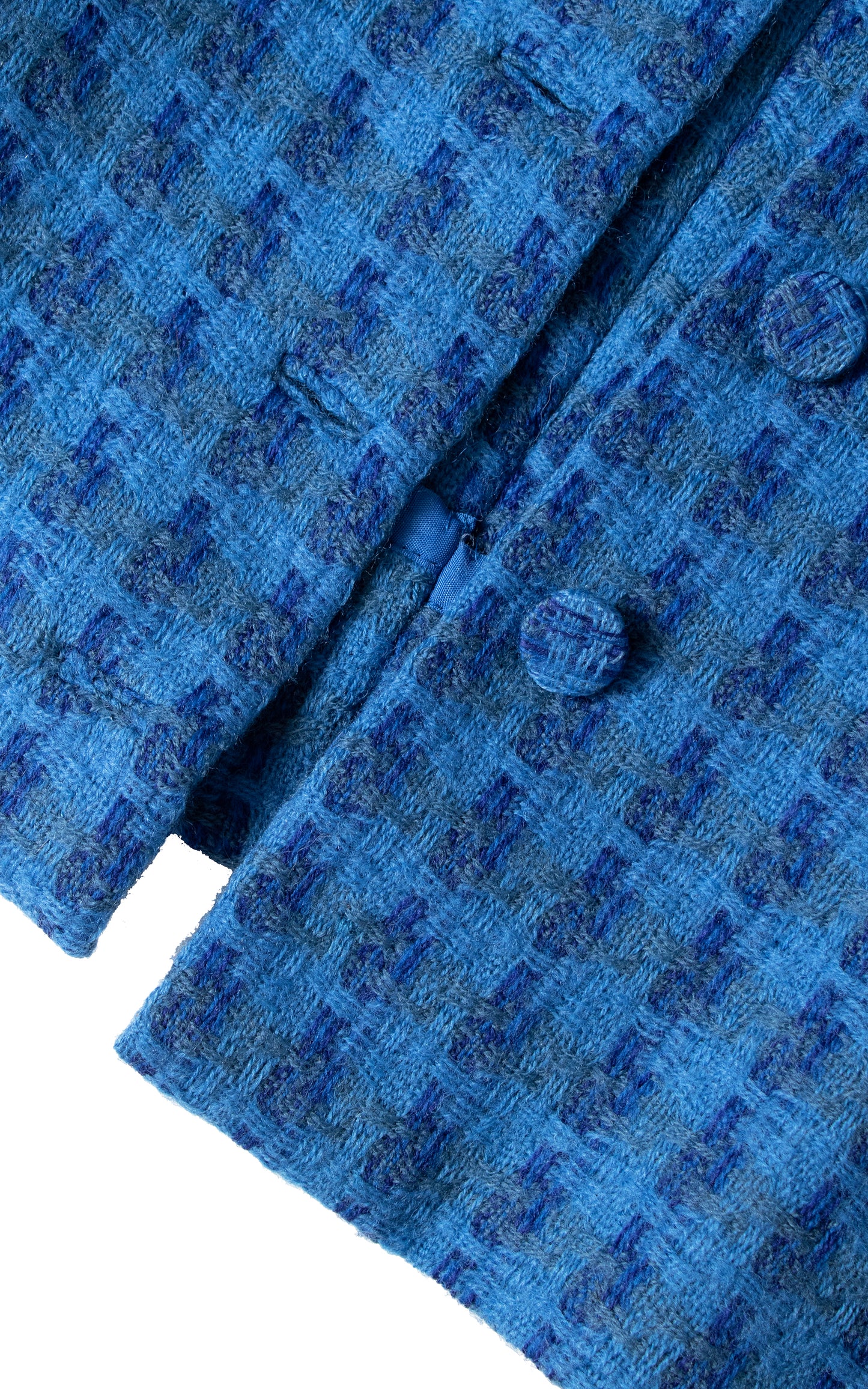 1950s Plaid Wool Dress with Fringe Collar | small