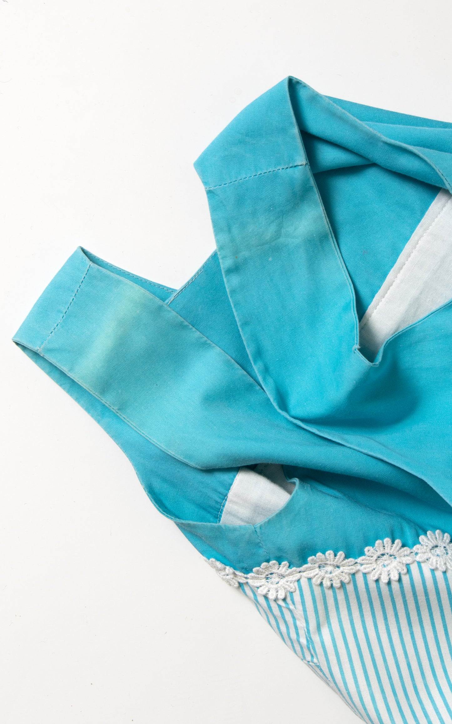 1960s Blue Striped Cotton Sundress | small