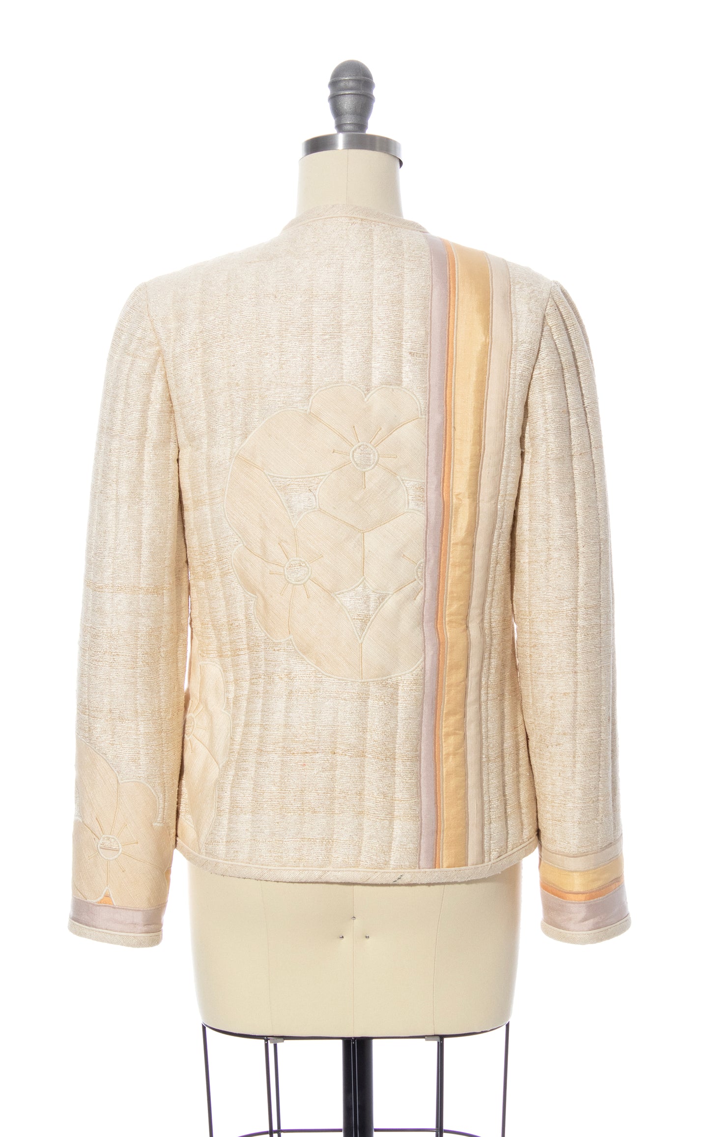 Vintage 70s 80s 1970s 1980s Floral Striped Quilted Boho Jacket BirthdayLifeVintage