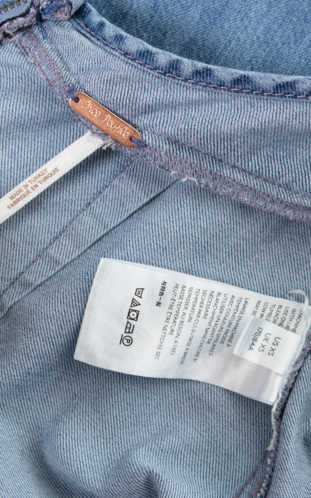 Modern FREE PEOPLE Denim Halter Wide Leg Jumpsuit | x-small/small