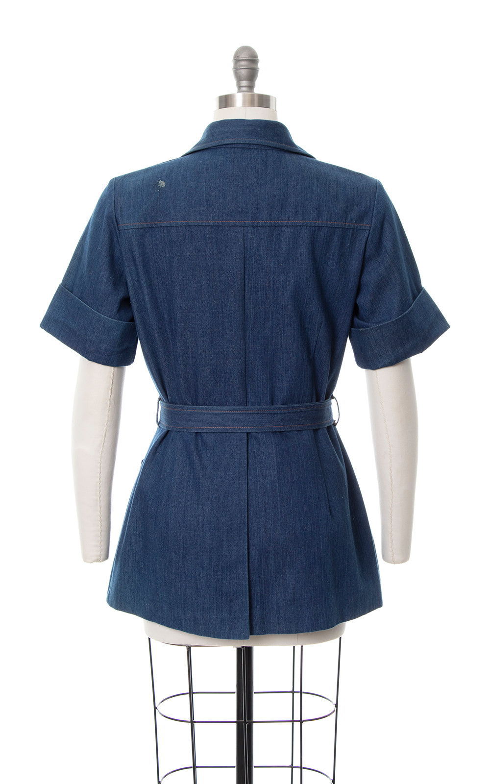 1970s Denim Belted Blouse | medium