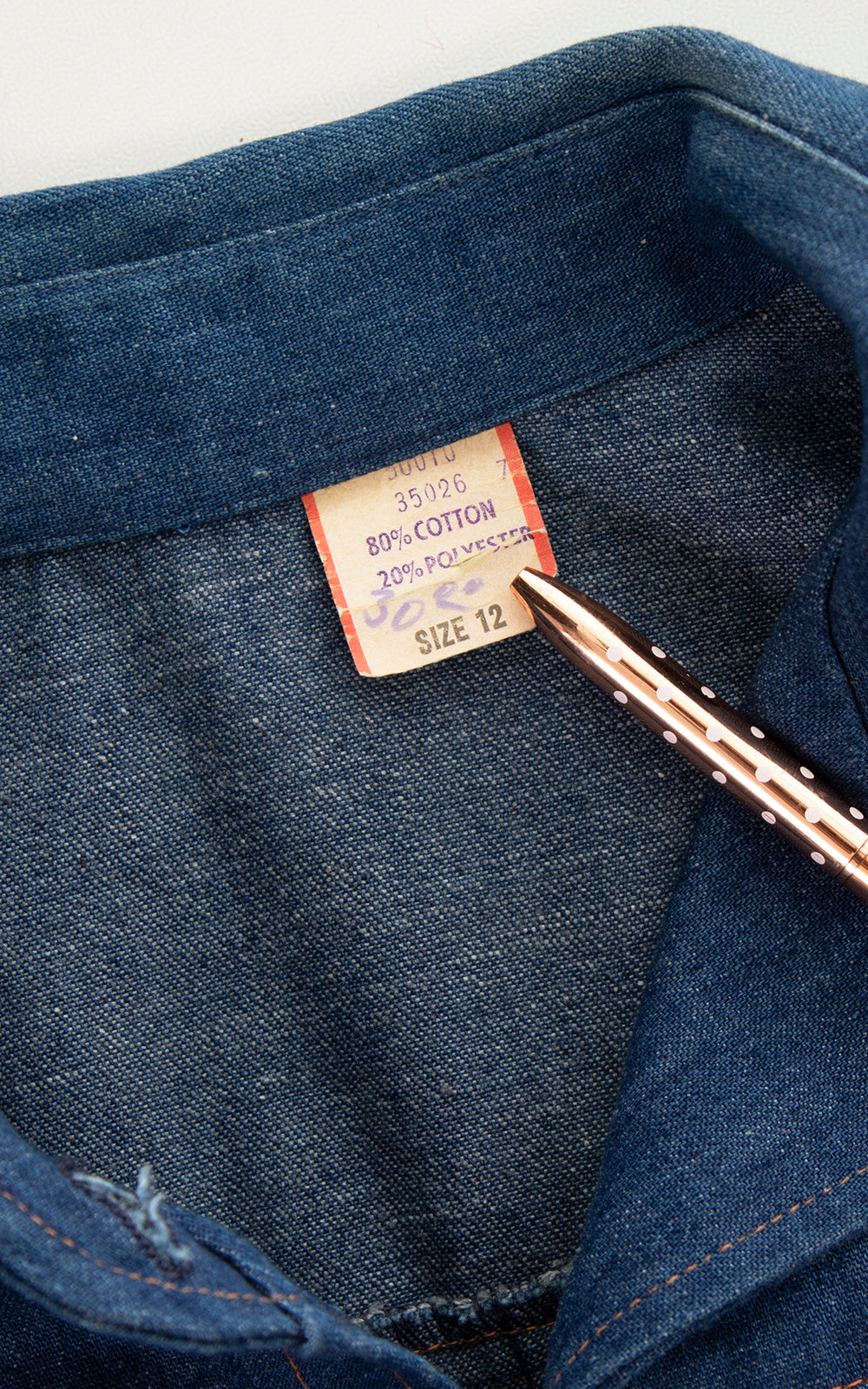 1970s Denim Belted Blouse | medium