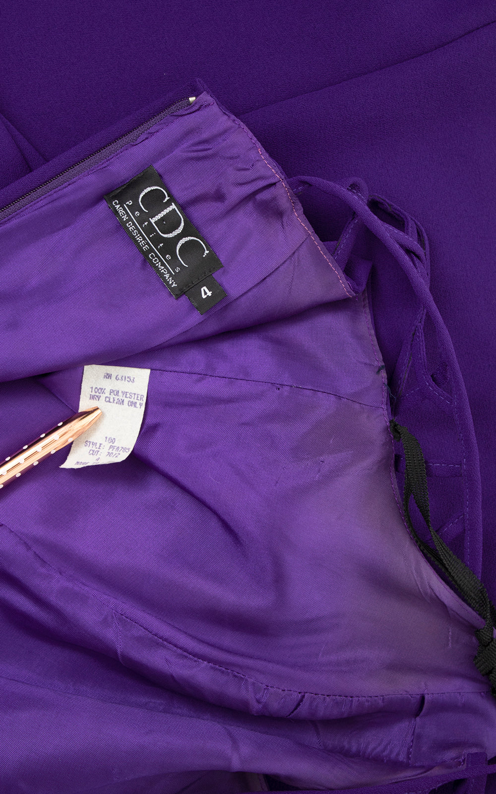 1990s Lattice Straps Purple Mini Dress | small