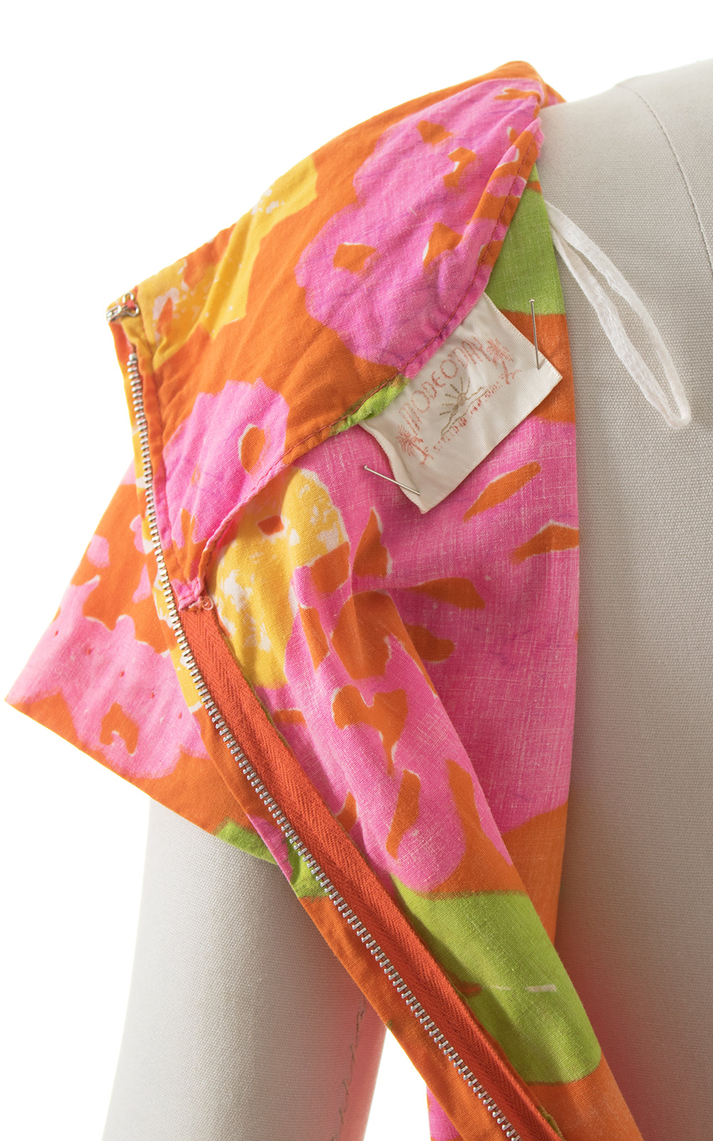 1950s Mode O' Day Lime Floral Cotton Dress