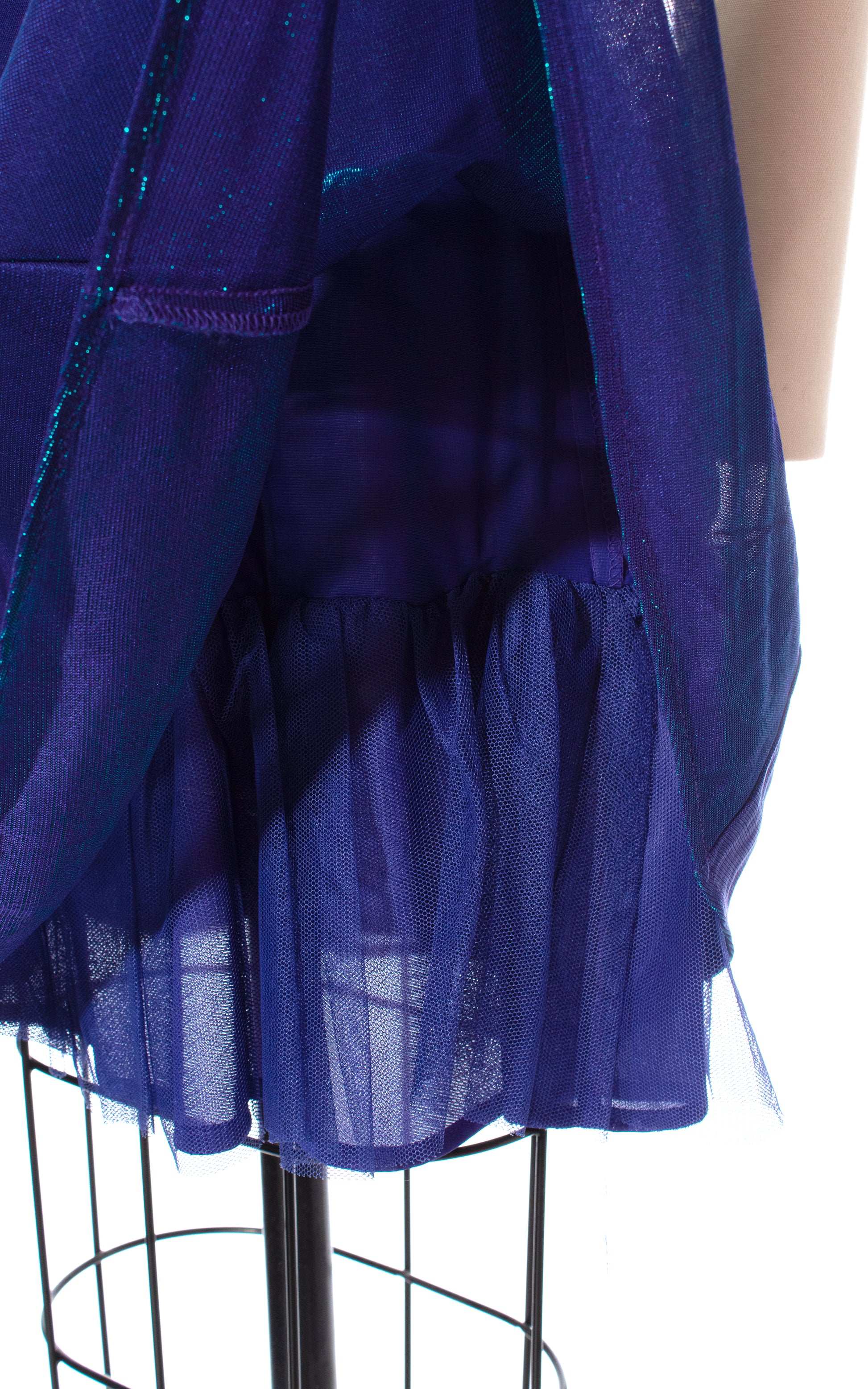 Vintage 90s 1990s DEADSTOCK All That Jazz Iridescent Cage Strap Party Dress Birthday Life Vintage