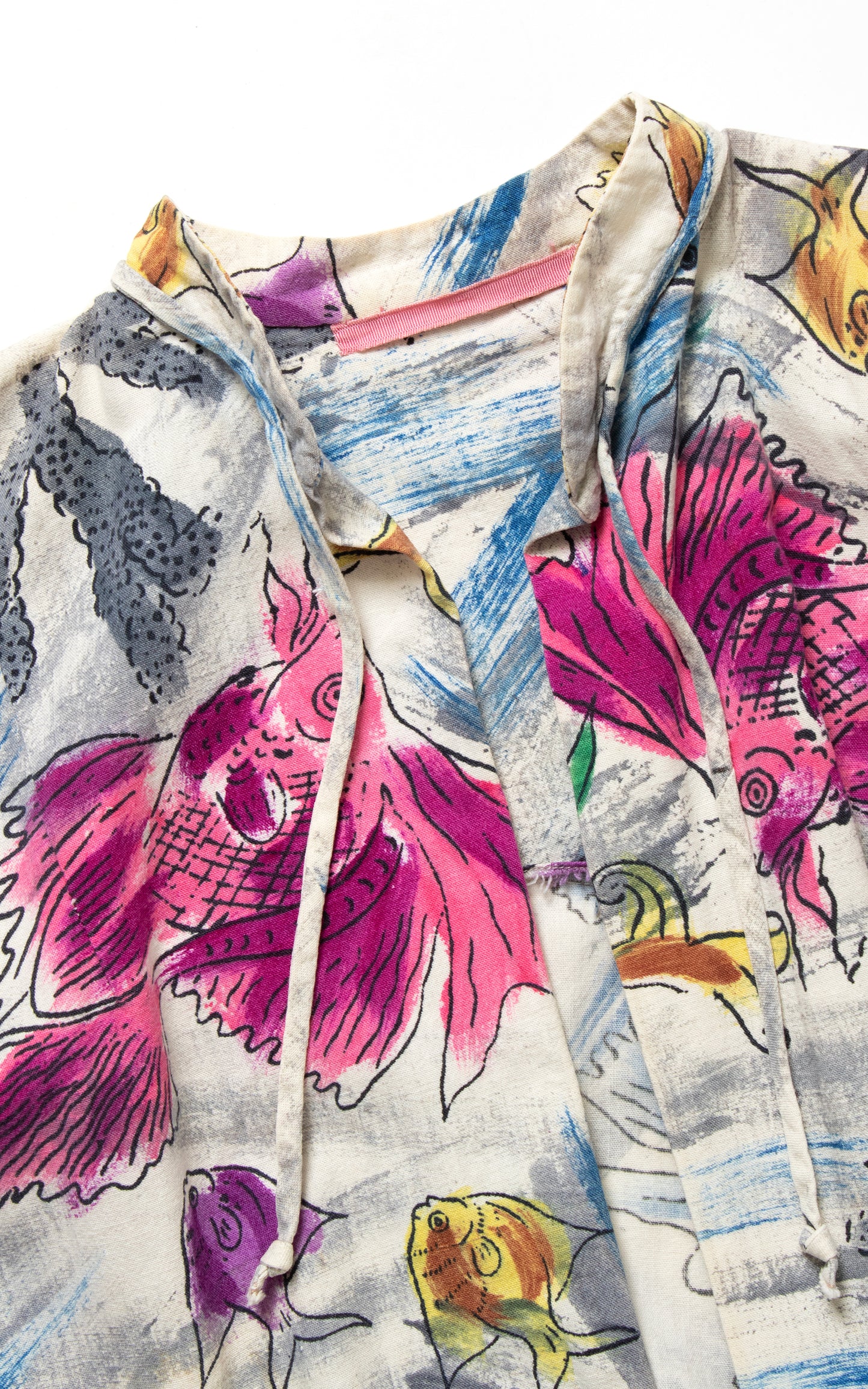 1950s Fish Novelty Print Swimsuit Coverup | small/medium/large