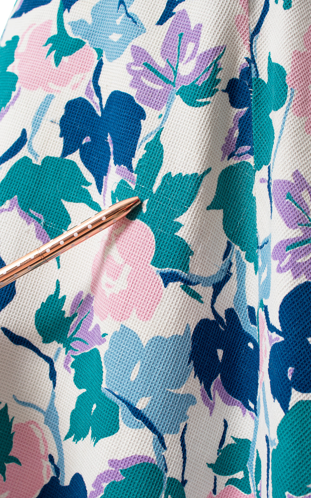 1940s Floral Cotton Piqué Shirtwaist Sundress