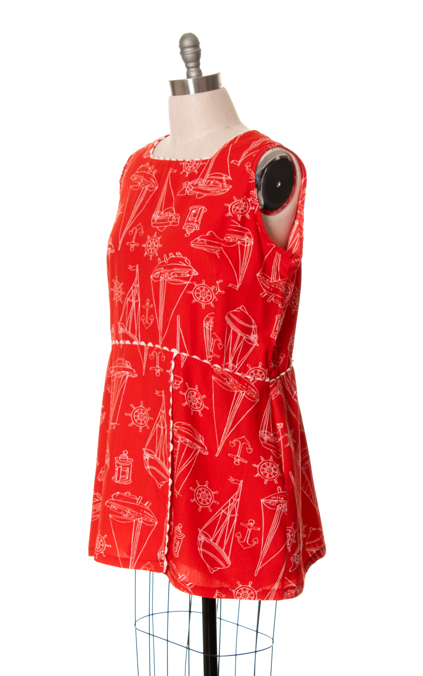 1960s Nautical Novelty Print Playsuit | x-large
