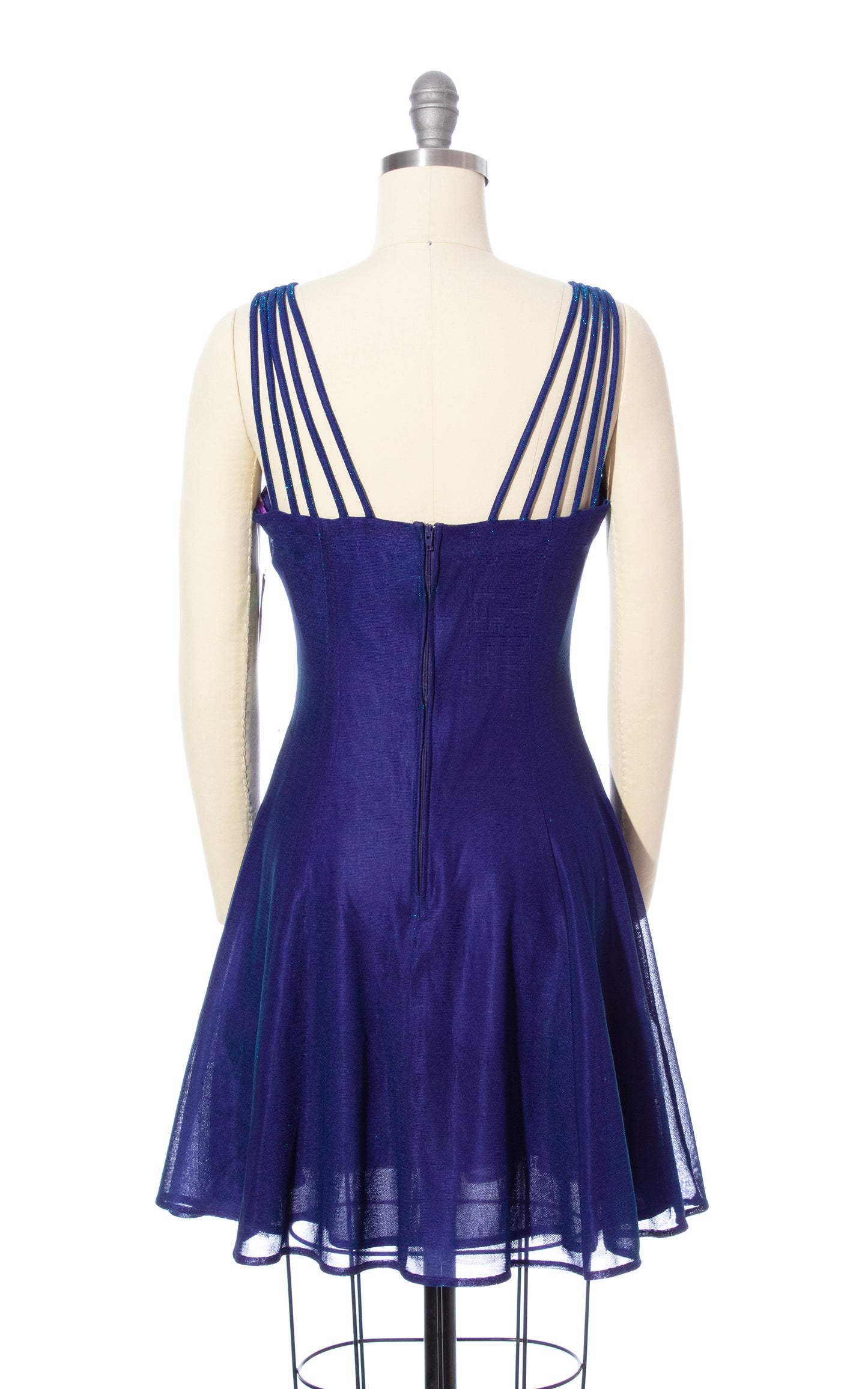 Vintage 90s 1990s DEADSTOCK All That Jazz Iridescent Cage Strap Party Dress Birthday Life Vintage